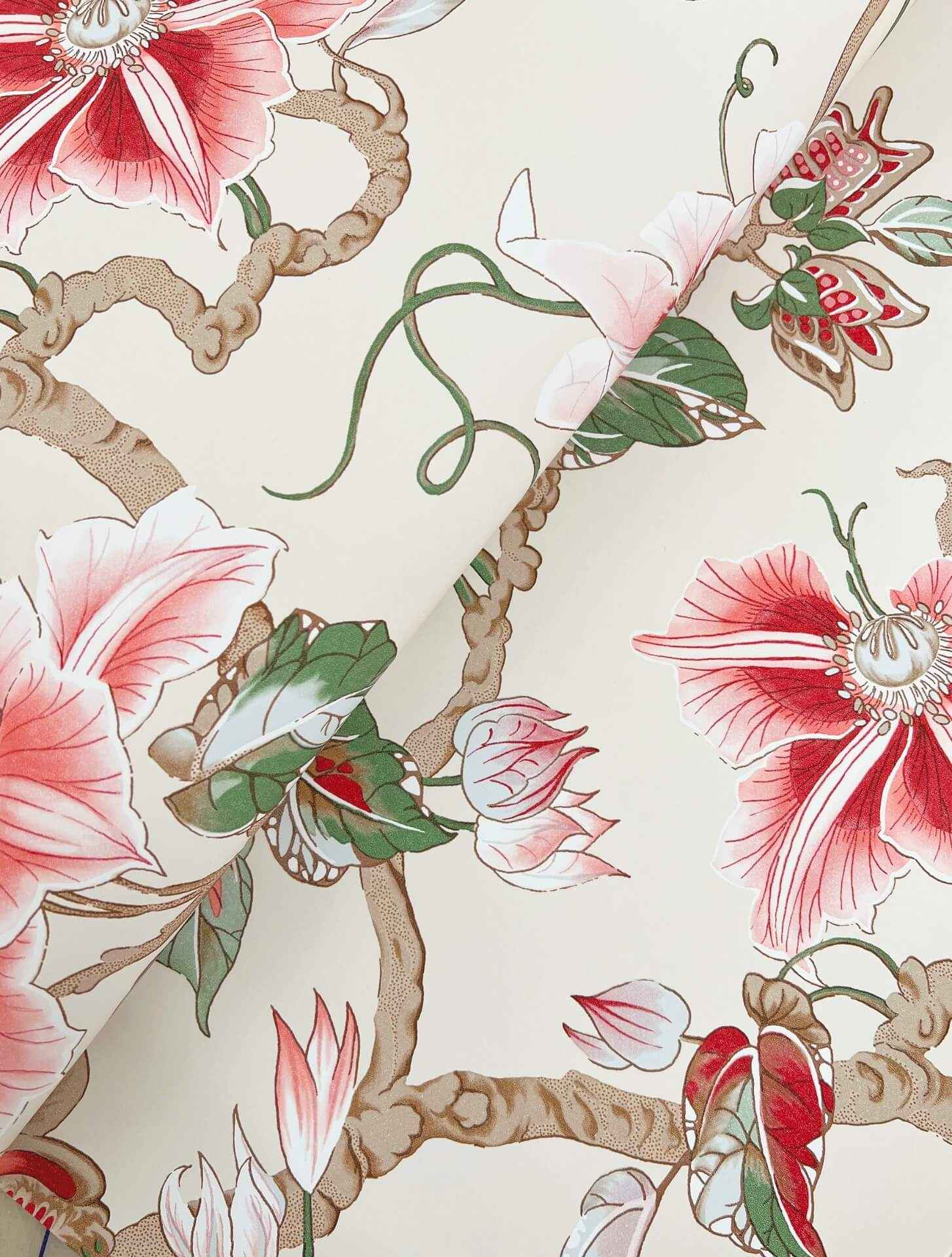 Marguerite Vine Cream Wallpaper - York Wallcoverings - GT4513