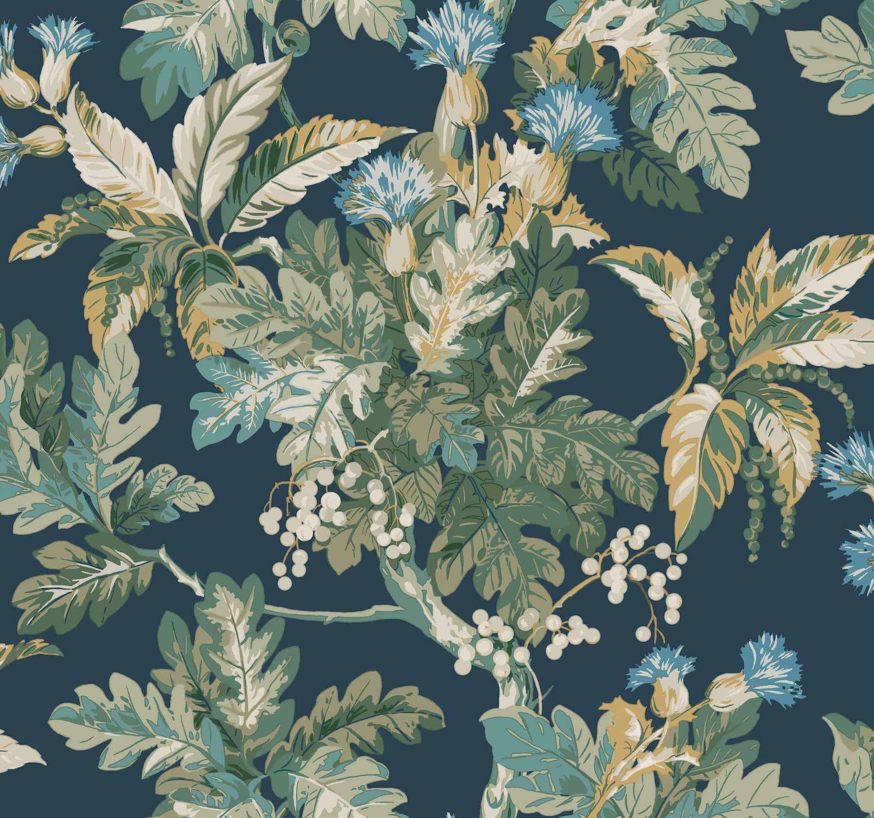 Briarwood Navy Wallpaper - York Wallcoverings - GT4523