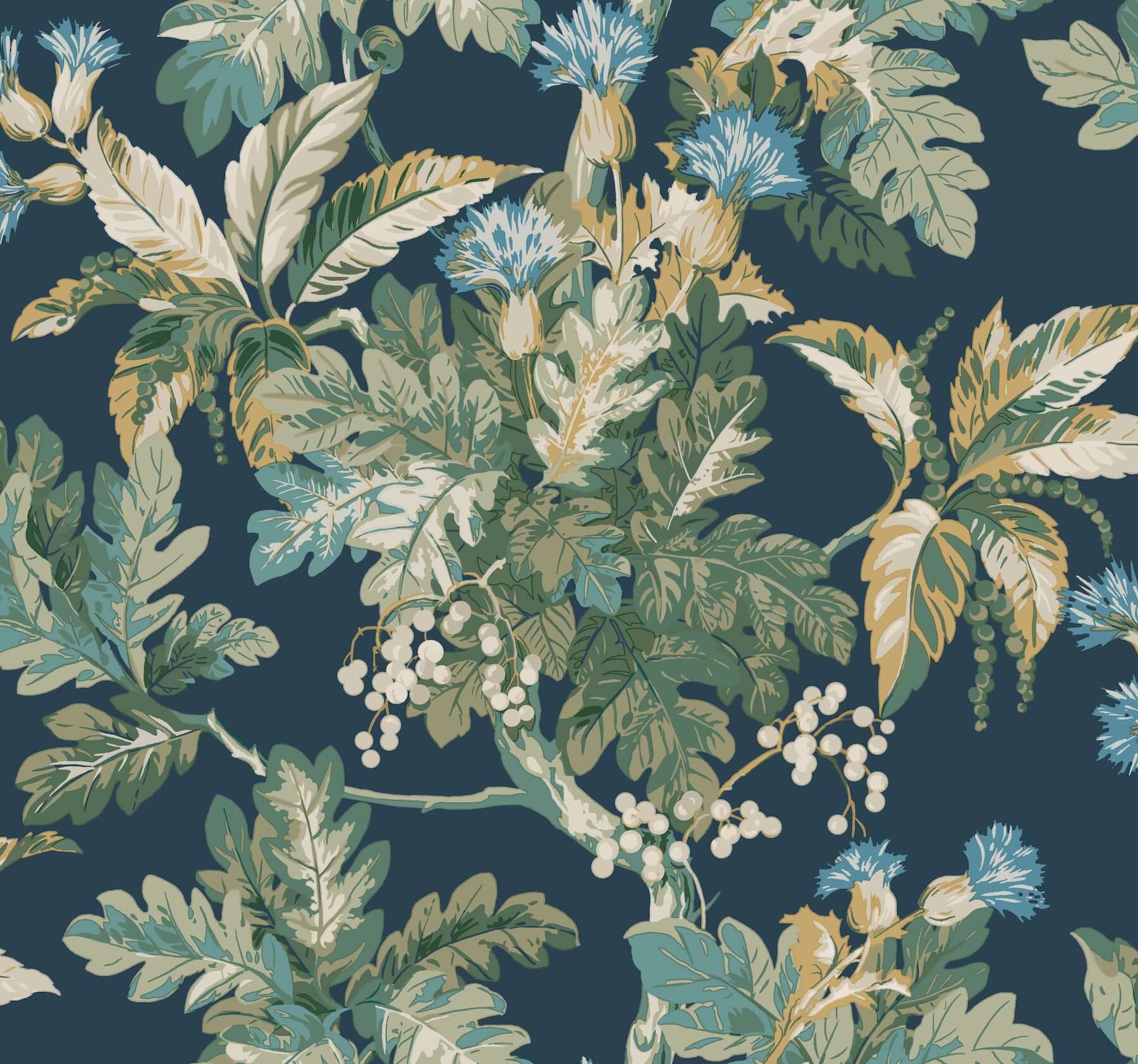 briarwood-navy-wallpaper-york-wallcoverings-gt4523 - York Wallpaper Wallpaper