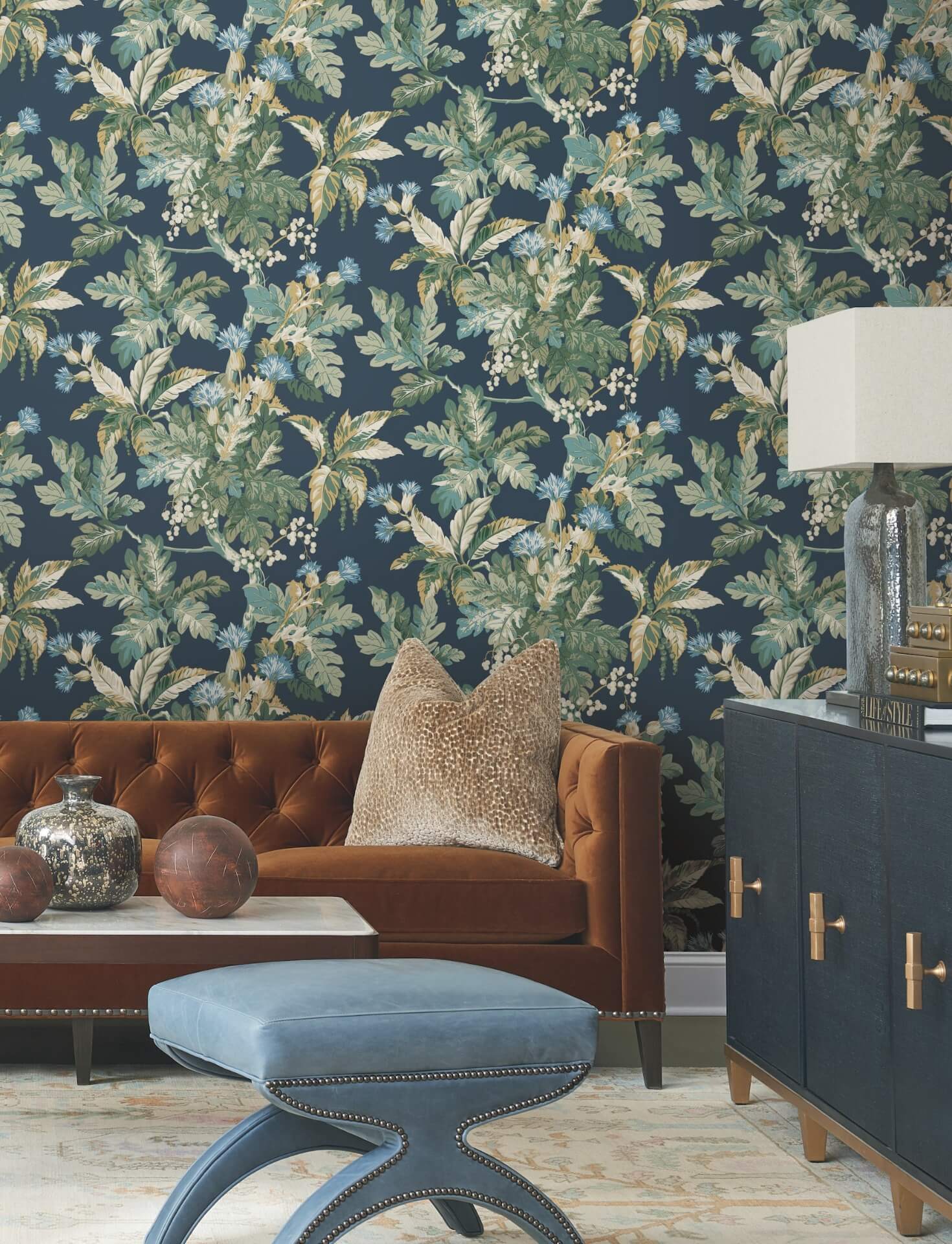 briarwood-navy-wallpaper-york-wallcoverings-gt4523 - York Wallpaper Wallpaper