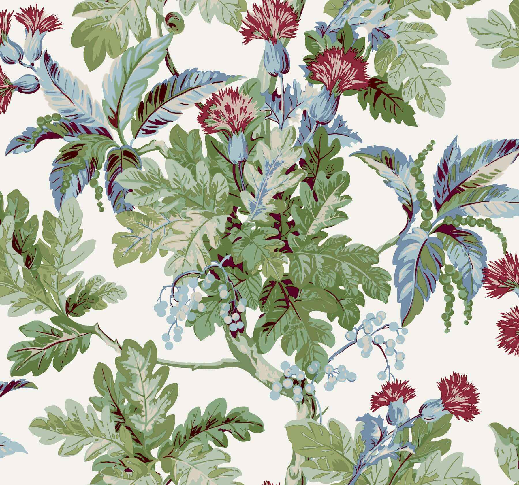 Briarwood White Wallpaper - York Wallcoverings - GT4524