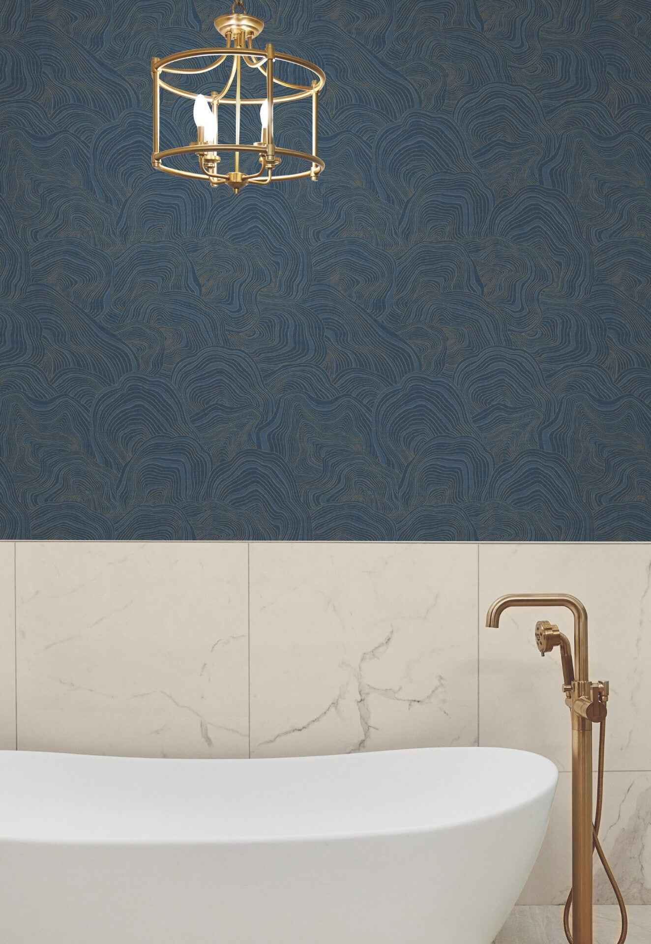 Geodes Navy Wallpaper - York Wallcoverings - GT4527 - York Wallcoverings Wallpaper