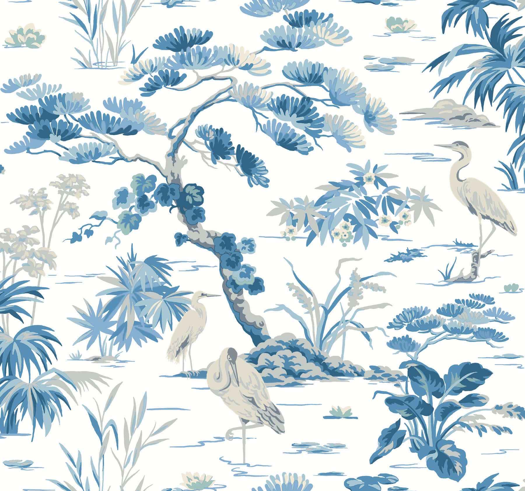 Bridgewater White Wallpaper - York Wallcoverings - GT4533