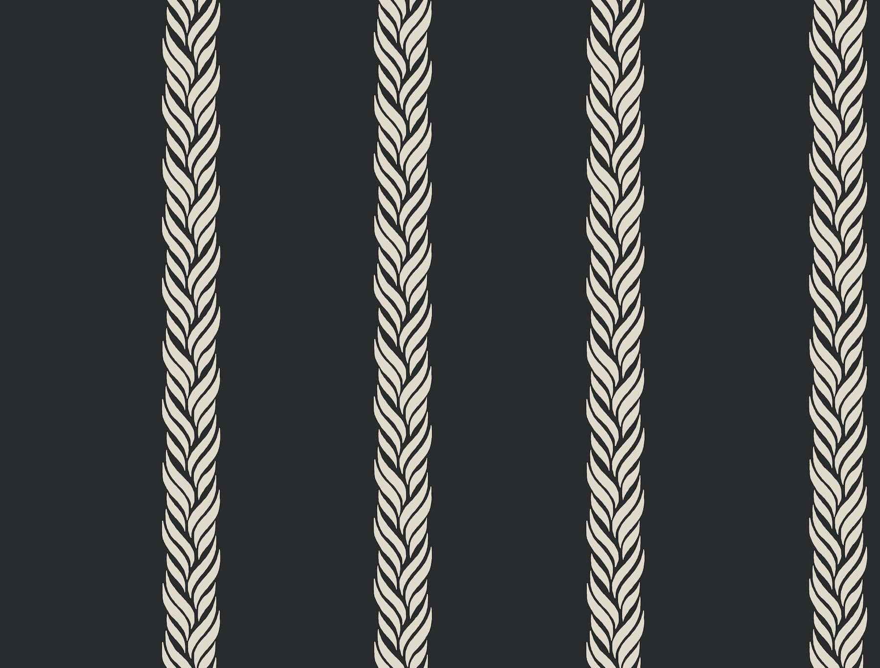 Braided Stripe Black Wallpaper - York Wallcoverings - GT4542