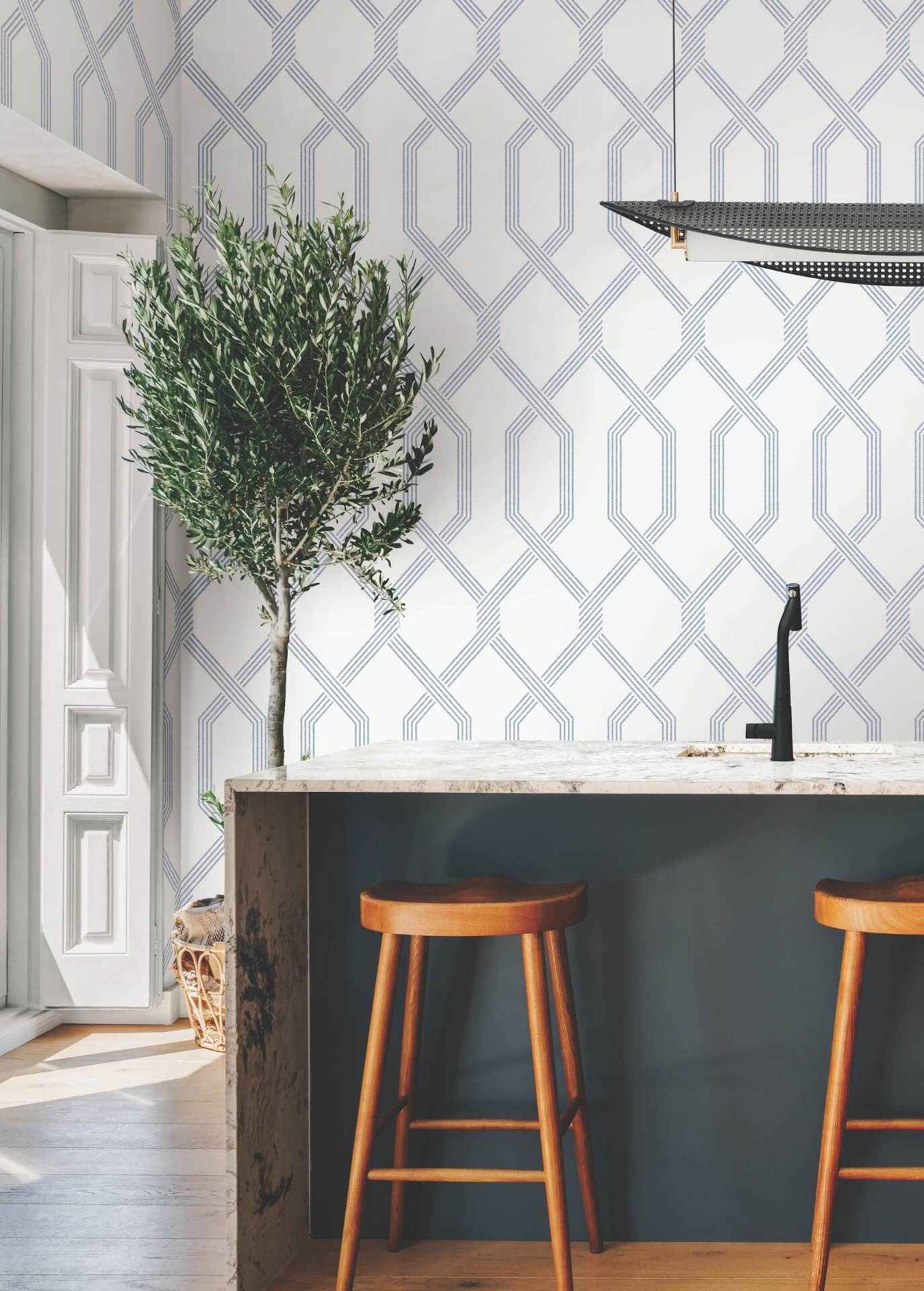 Palisade Blue Wallpaper - York Wallcoverings - GT4553 - York Wallcoverings Wallpaper