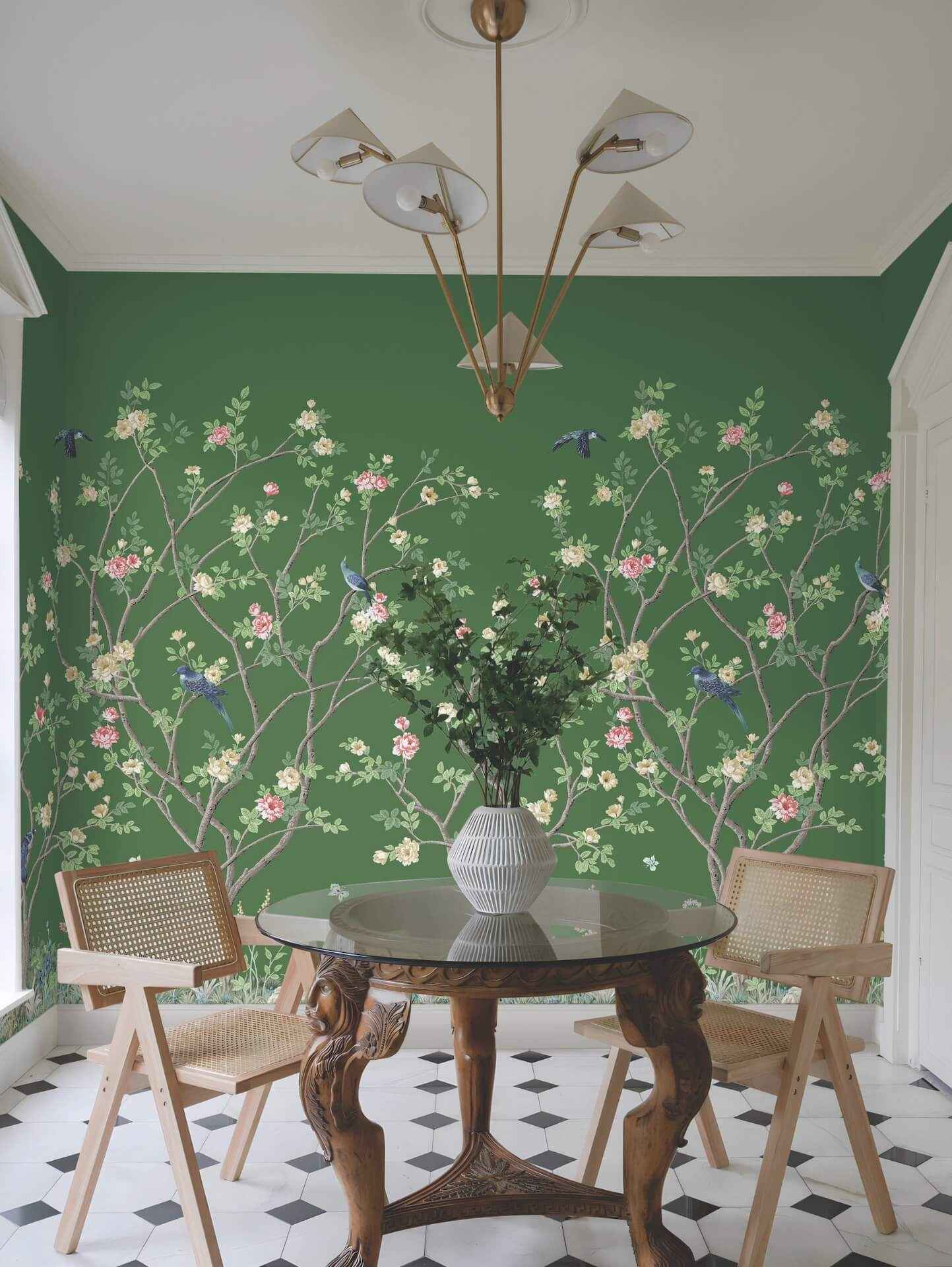 Lingering Garden Green Wall Mural - York Wallcoverings - MU0316M - York Wallcoverings Wallpaper