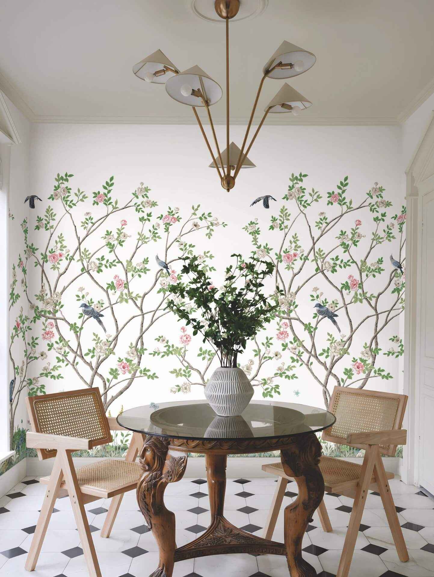 Lingering Garden White Wall Mural - York Wallcoverings - MU0317M - York Wallcoverings Wallpaper
