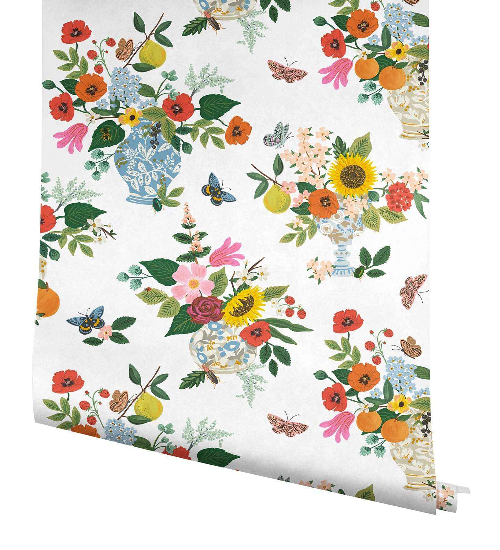 Flower Studies Bright Wallpaper - York Wallcoverings - RF7402 - York Wallcoverings Wallpaper