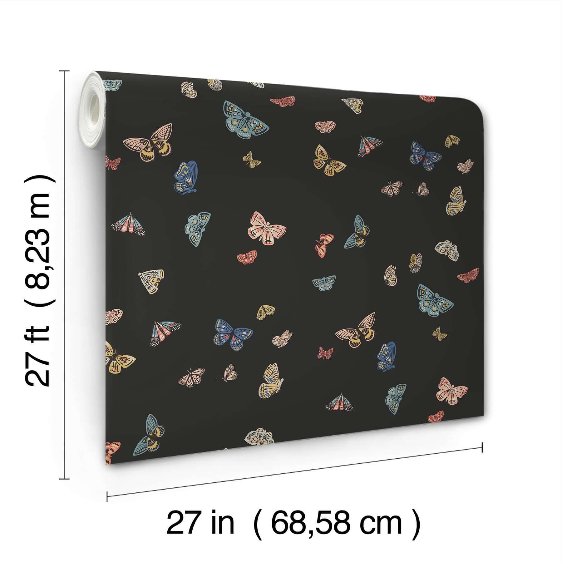 butterfly-house-black-wallpaper-york-wallcoverings-rf7413 - York Wallpaper Wallpaper