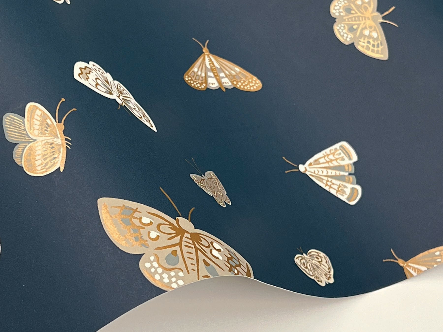 butterfly-house-wallpaper-navy-york-wallcoverings-rf7415 - York Wallcoverings Wallpaper
