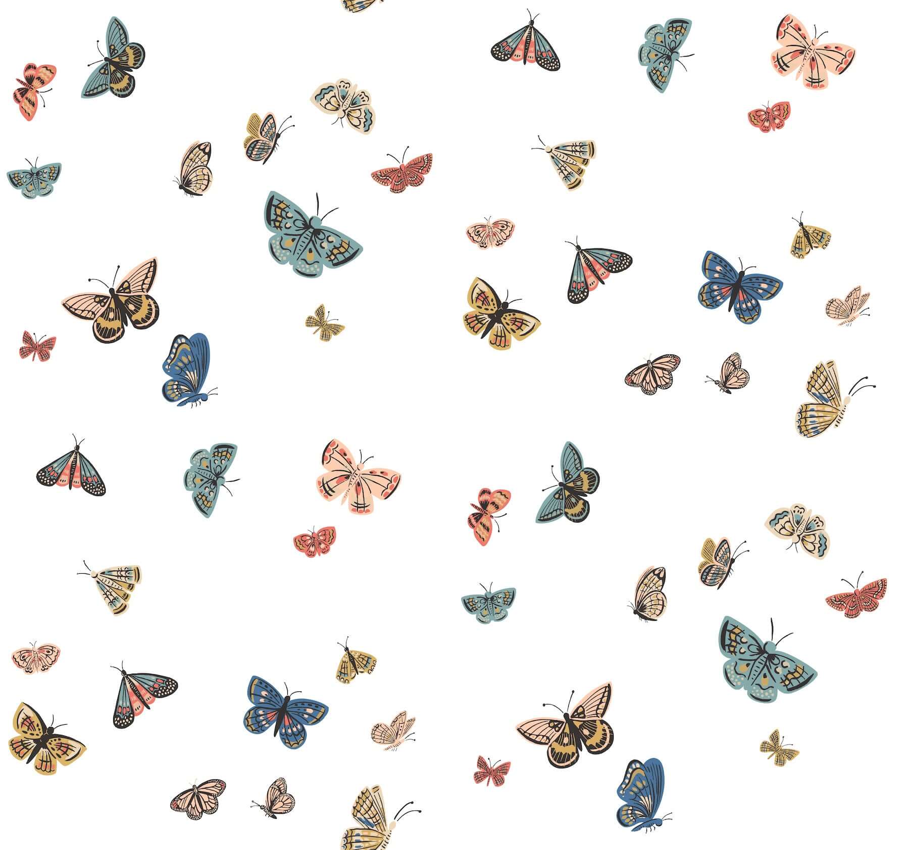 butterfly-house-white-wallpaper-york-wallcoverings-rf7411 - York Wallpaper Wallpaper