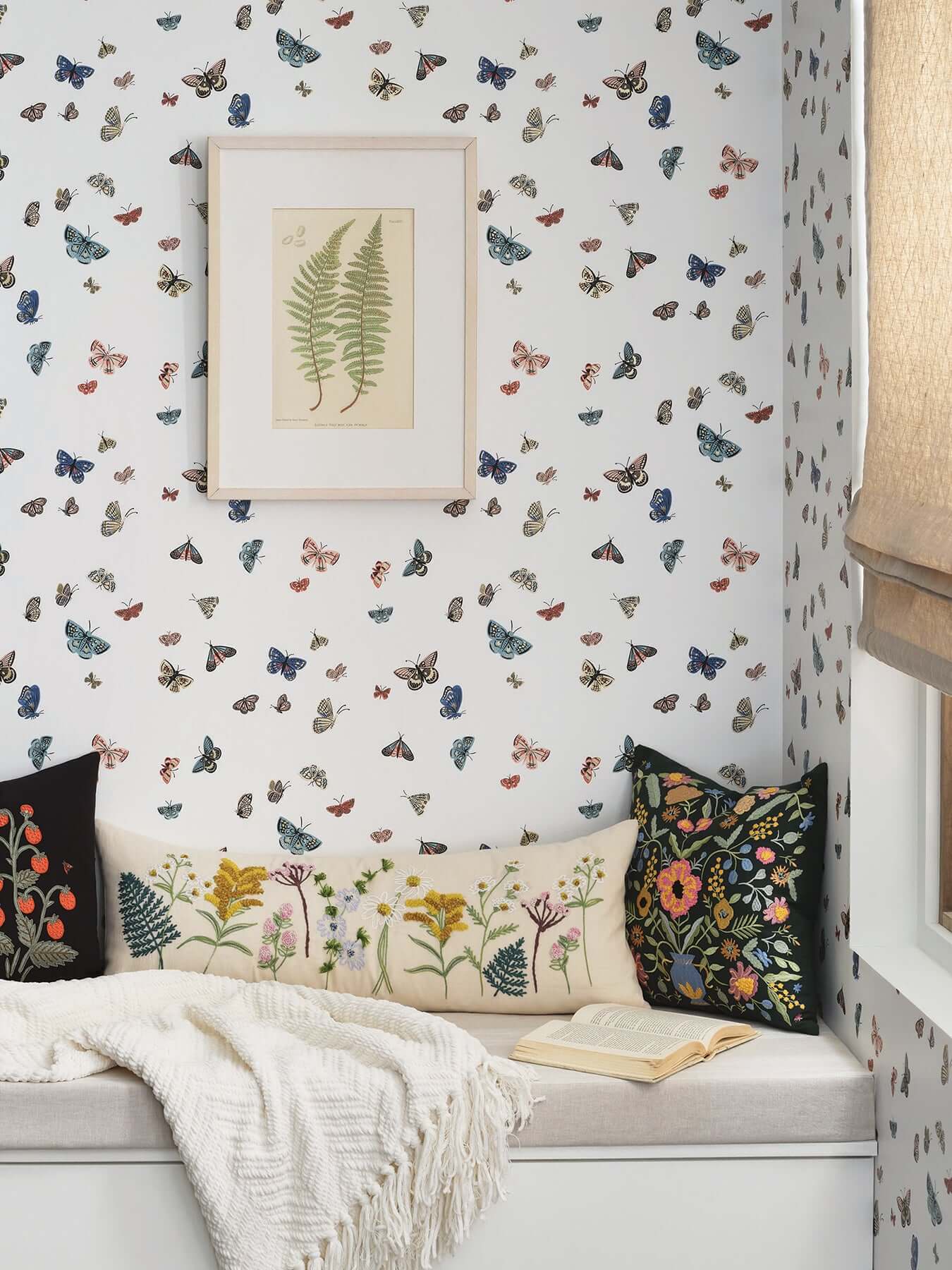 butterfly-house-white-wallpaper-york-wallcoverings-rf7411 - York Wallpaper Wallpaper