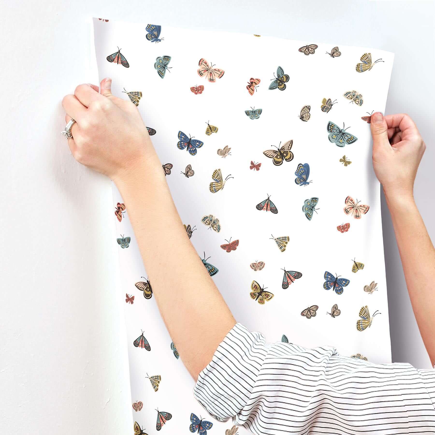 butterfly-house-white-wallpaper-york-wallcoverings-rf7411 - York Wallpaper Wallpaper