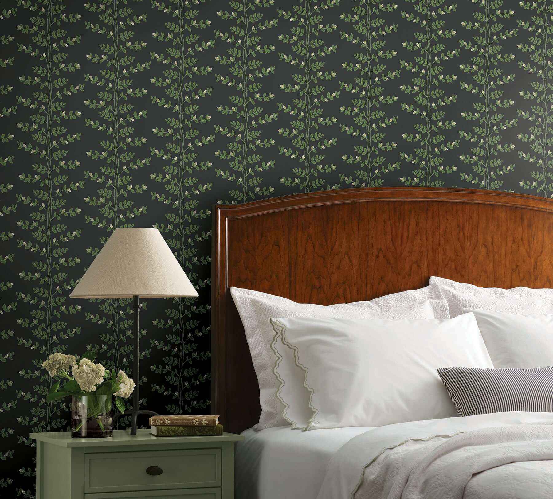 Climbing Vine Black Wallpaper - York Wallcoverings - RF7422 - York Wallcoverings Wallpaper