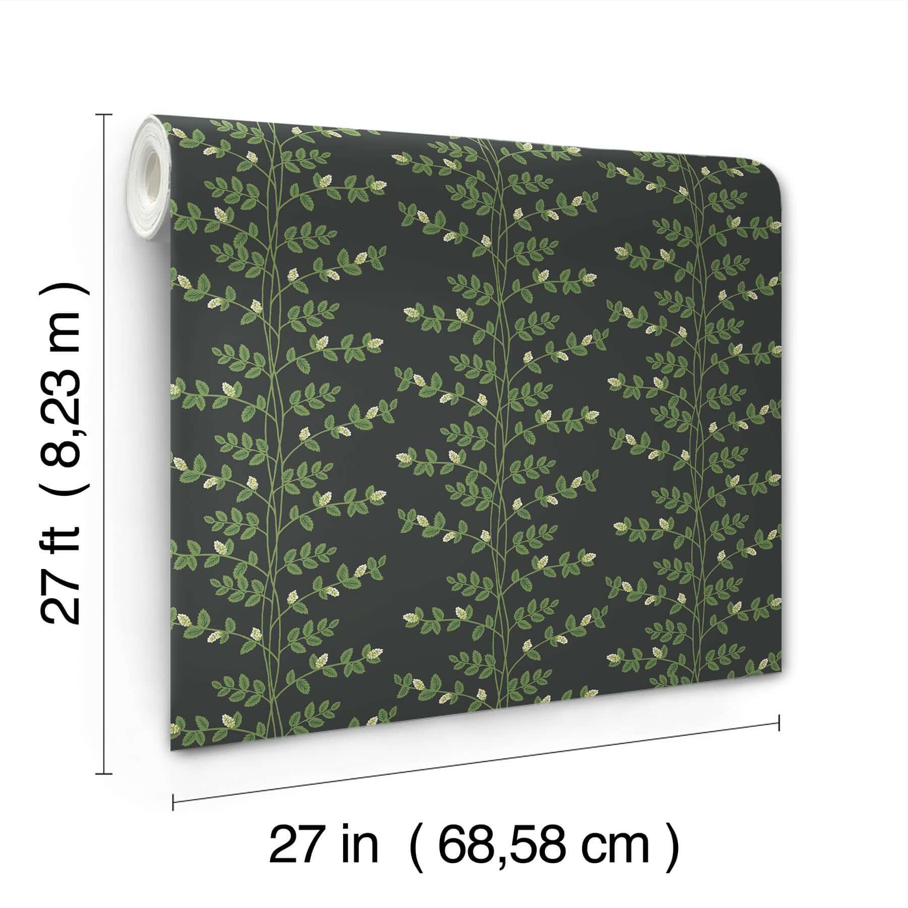climbing-vine-wallpaper-black-york-wallcoverings-rf7422 - York Wallcoverings Wallpaper
