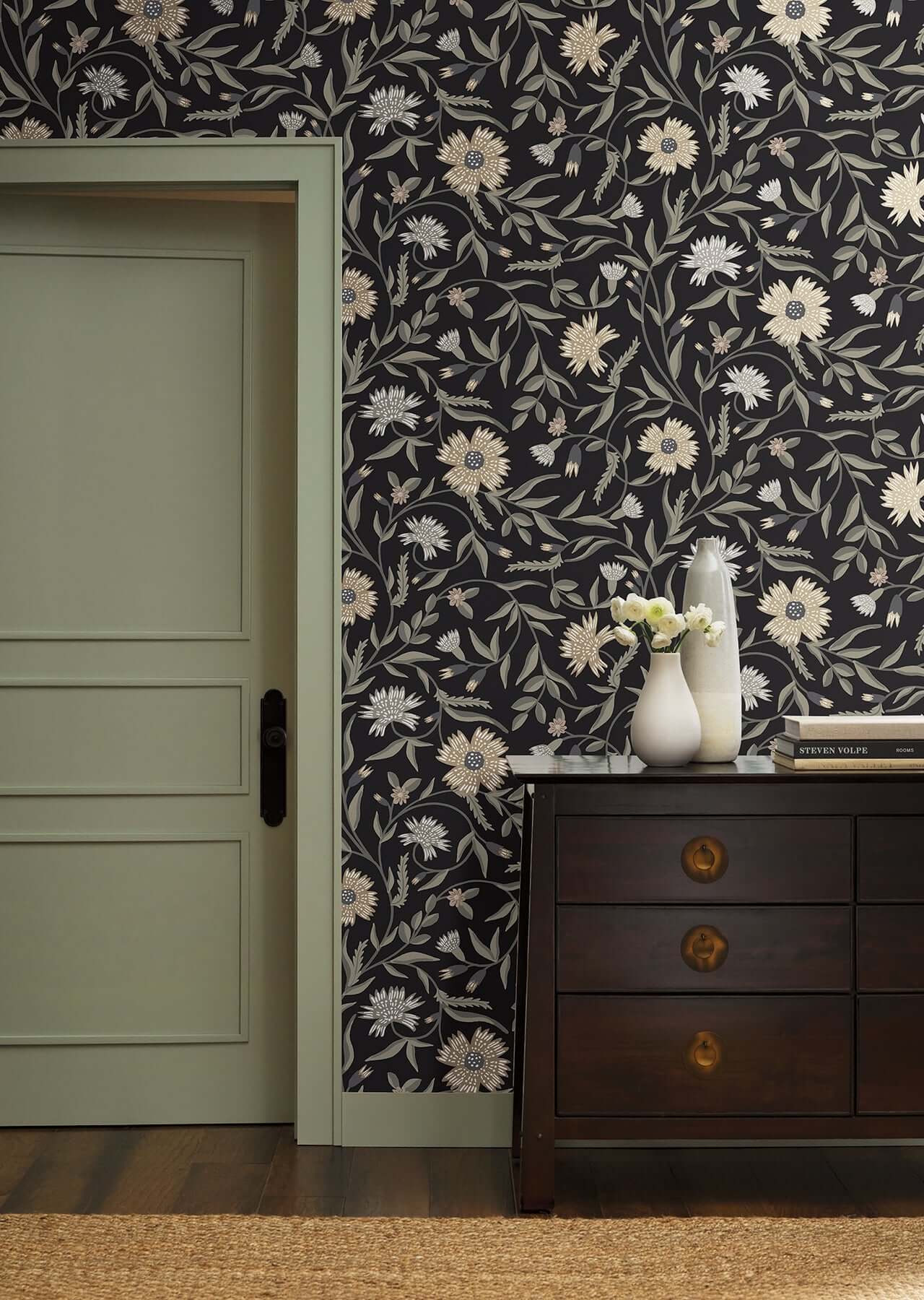 aster-black-wallpaper-york-wallcoverings-rf7434 - York Wallpaper Wallpaper