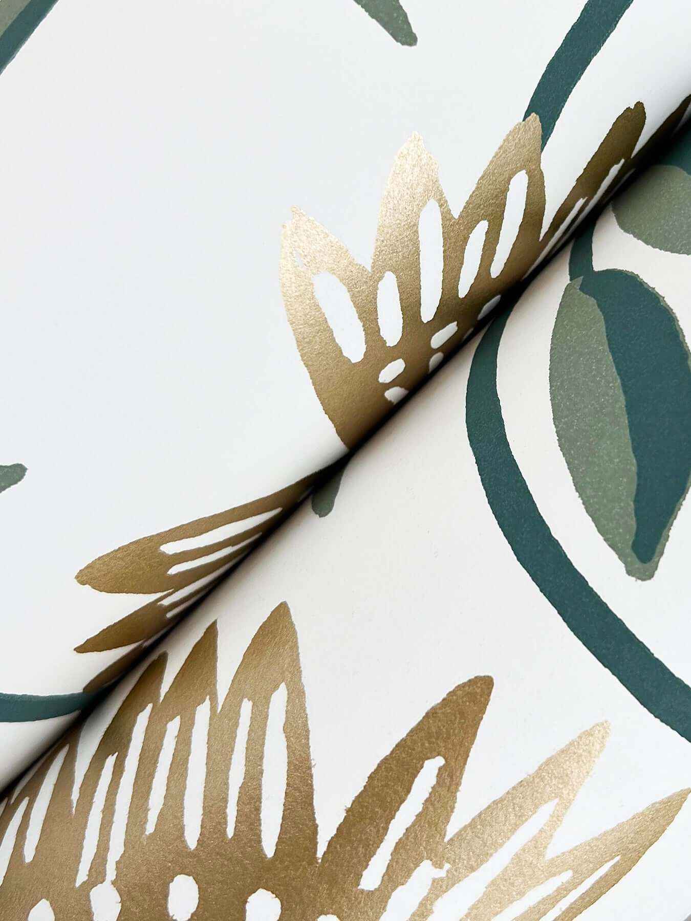 Aster Gold Wallpaper - York Wallcoverings - RF7432 - York Wallcoverings Wallpaper
