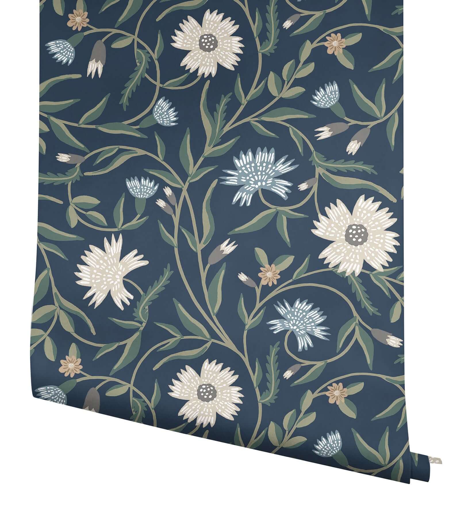 aster-navy-wallpaper-york-wallcoverings-rf7435 - York Wallpaper Wallpaper