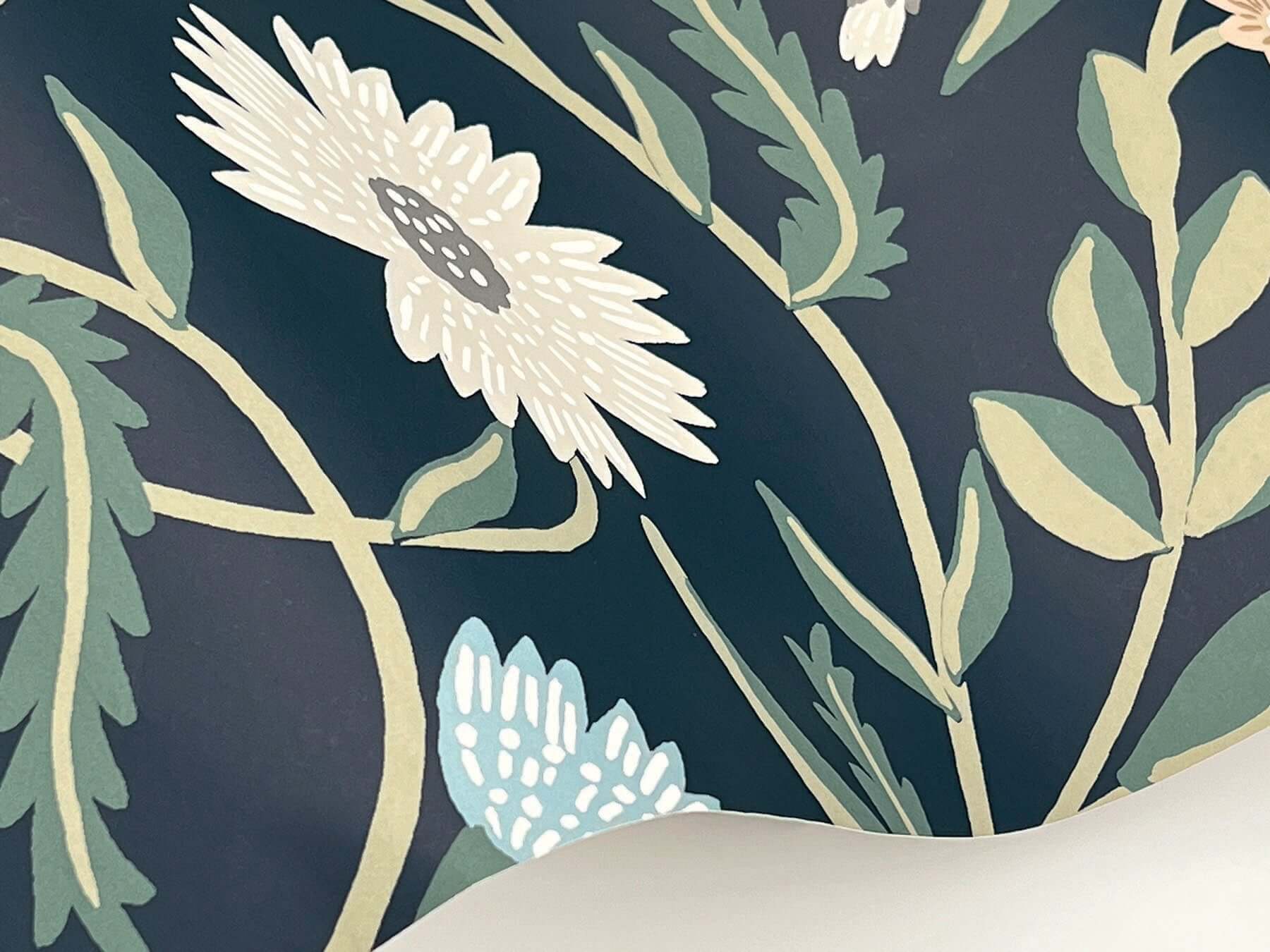 aster-navy-wallpaper-york-wallcoverings-rf7435 - York Wallpaper Wallpaper