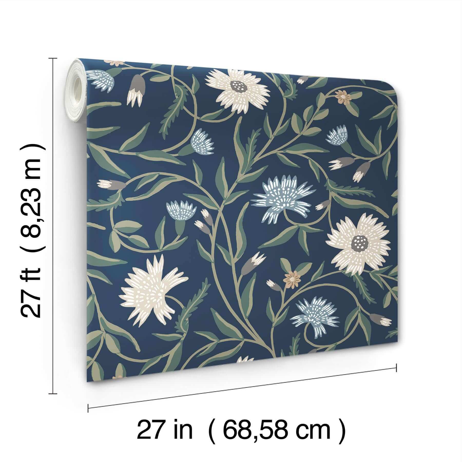 aster-navy-wallpaper-york-wallcoverings-rf7435 - York Wallpaper Wallpaper