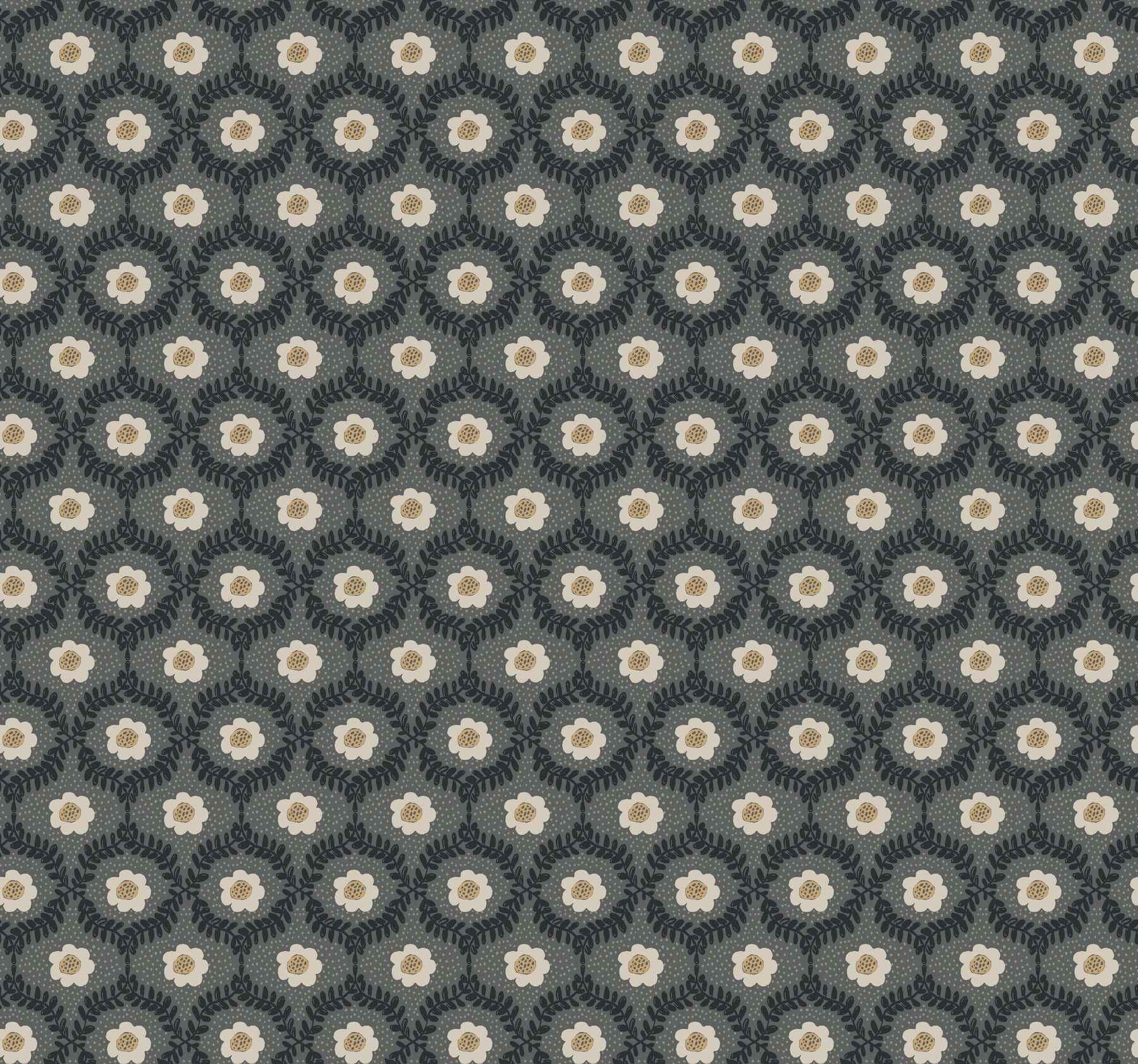 Emma Black Wallpaper - York Wallcoverings - RF7442