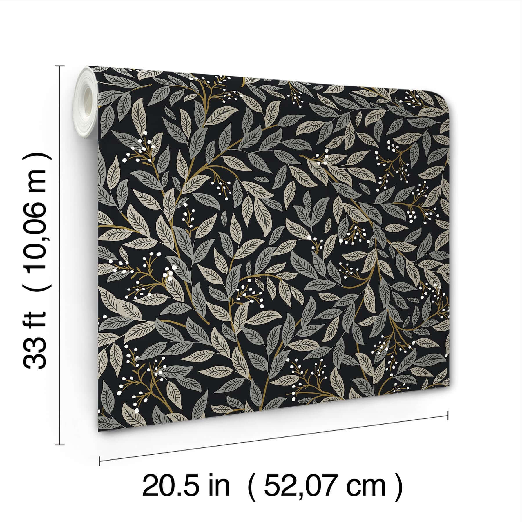 willowberry-wallpaper-black-york-wallcoverings-rf7462 - York Wallcoverings Wallpaper