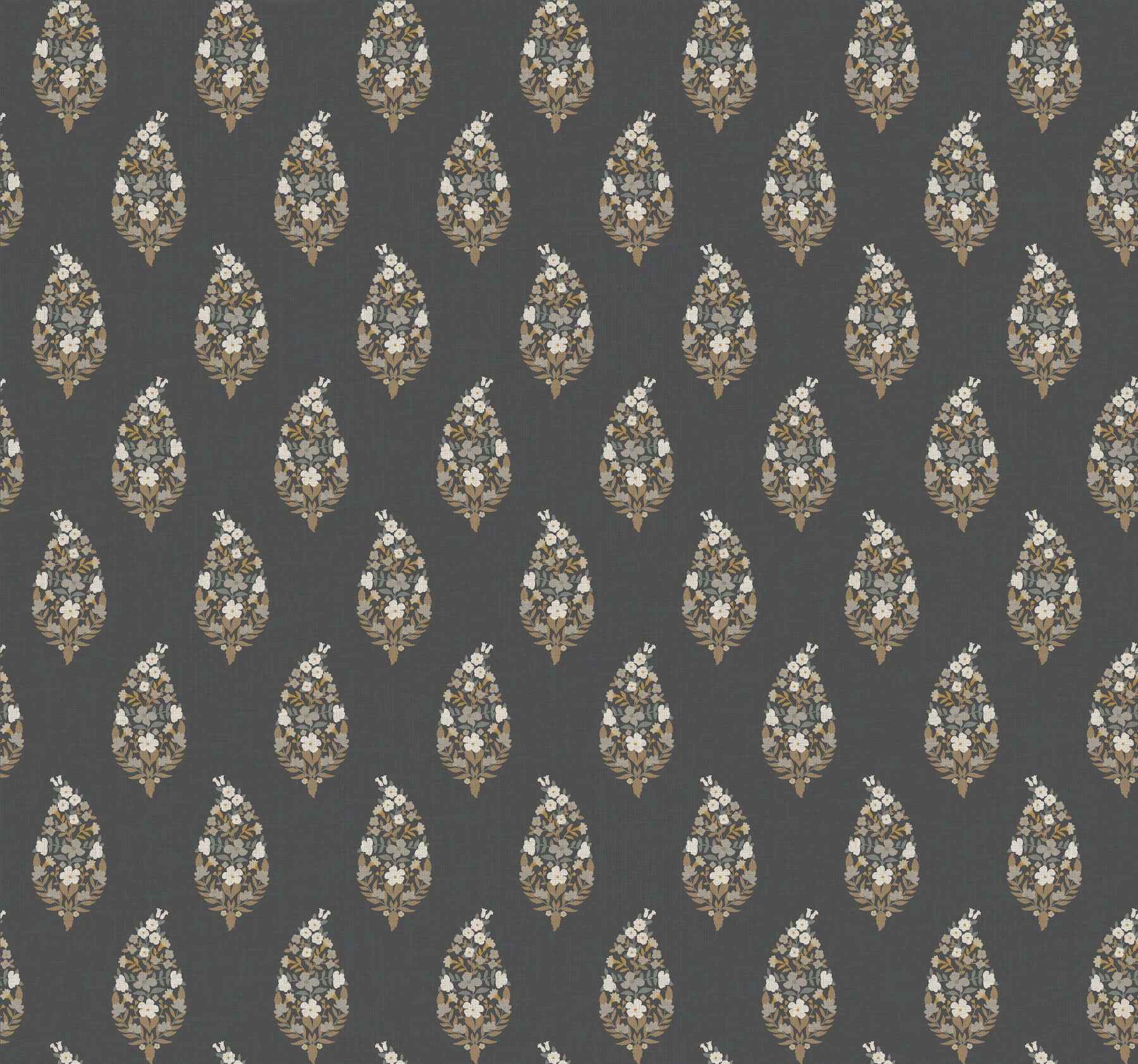 Paisley Black Wallpaper - York Wallcoverings - RF7472 - York Wallcoverings Wallpaper