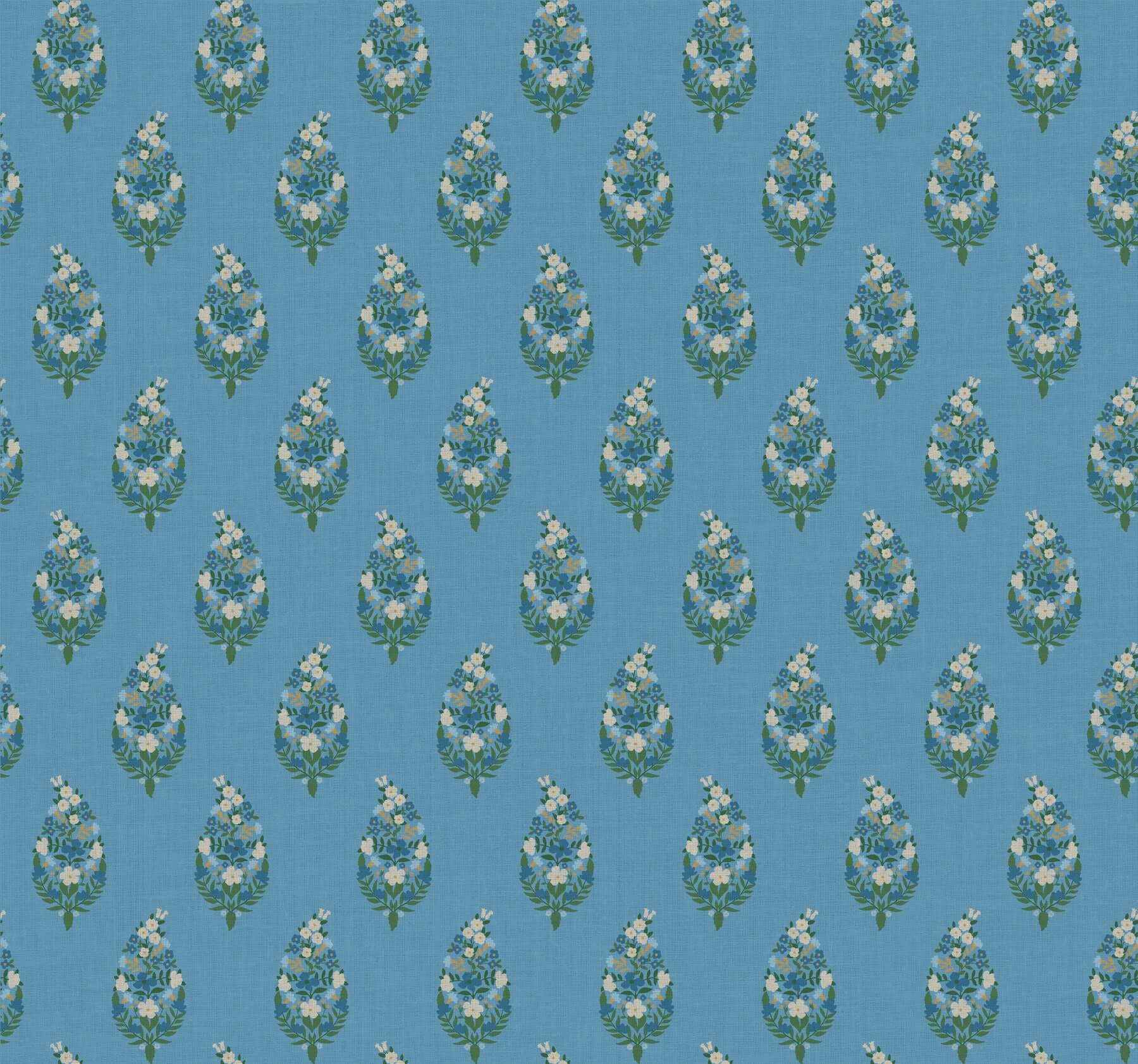 Paisley Blue Wallpaper - York Wallcoverings - RF7473