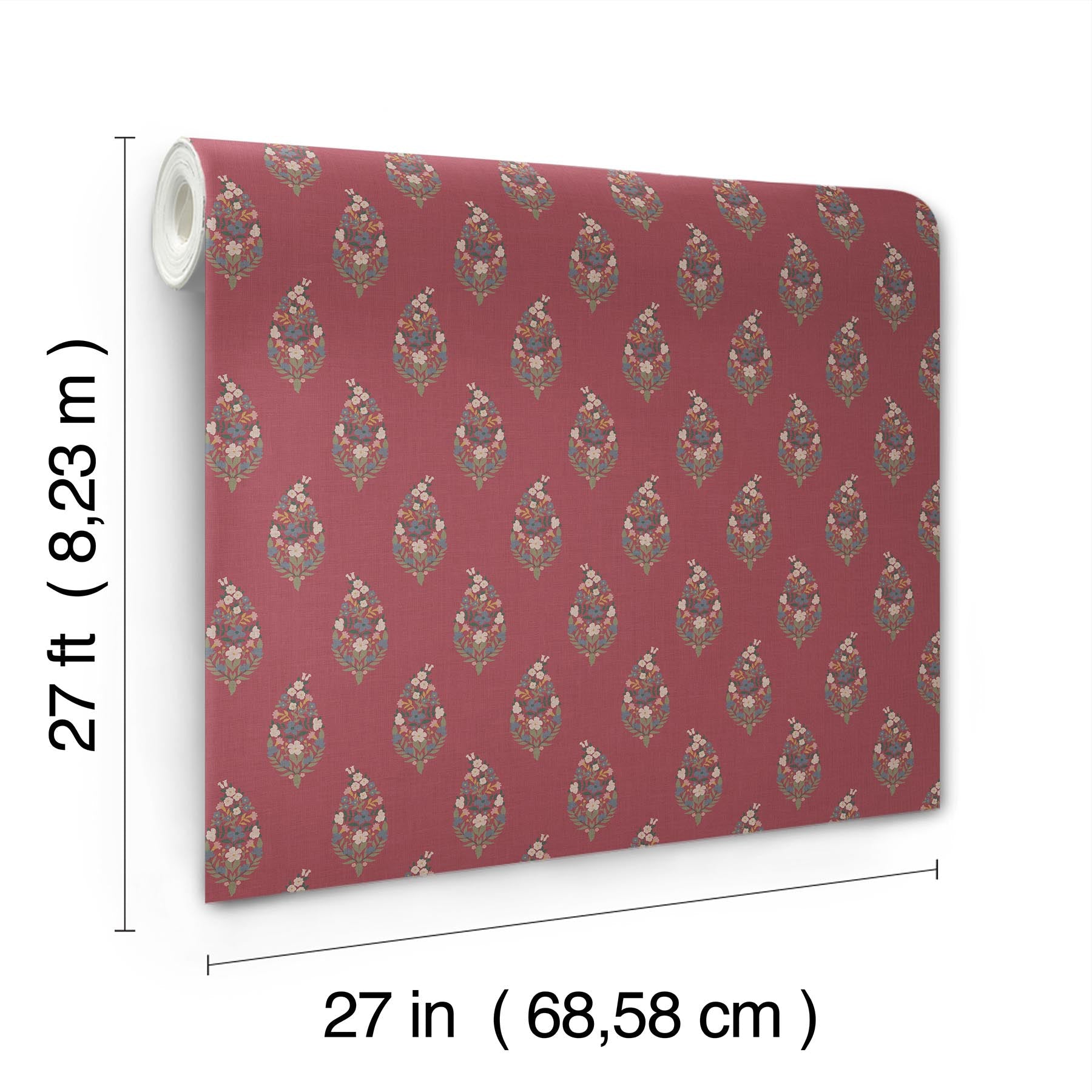 paisley-wallpaper-burgundy-york-wallcoverings-rf7475 - York Wallcoverings Wallpaper