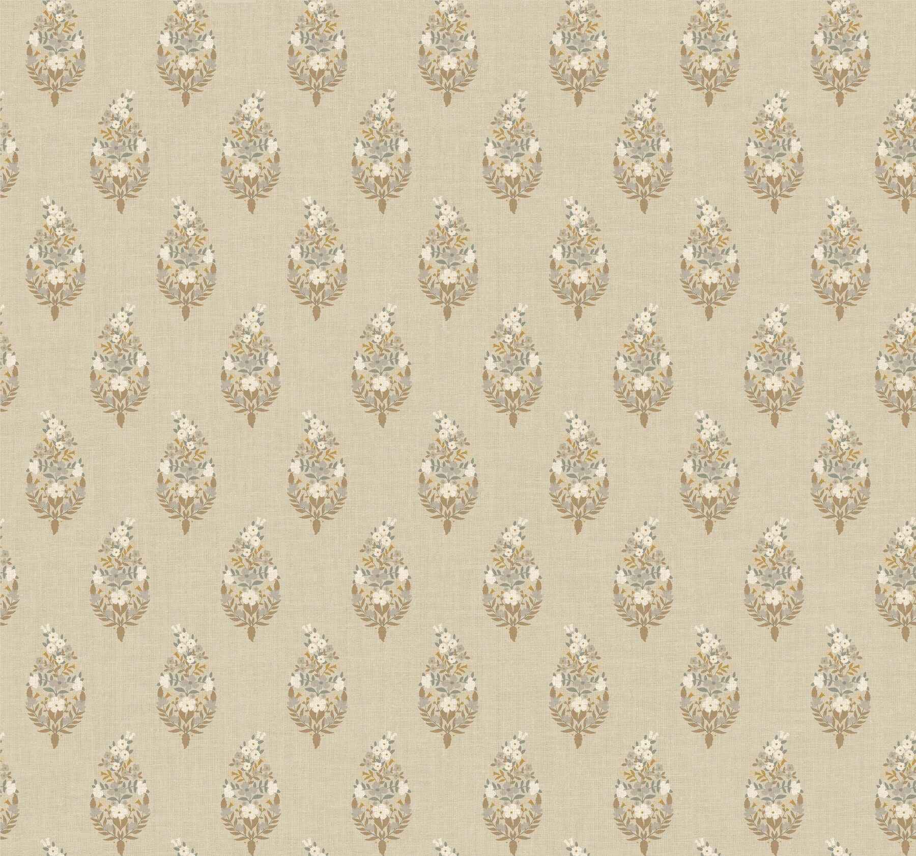 Paisley Linen Wallpaper - York Wallcoverings - RF7474 - York Wallcoverings Wallpaper