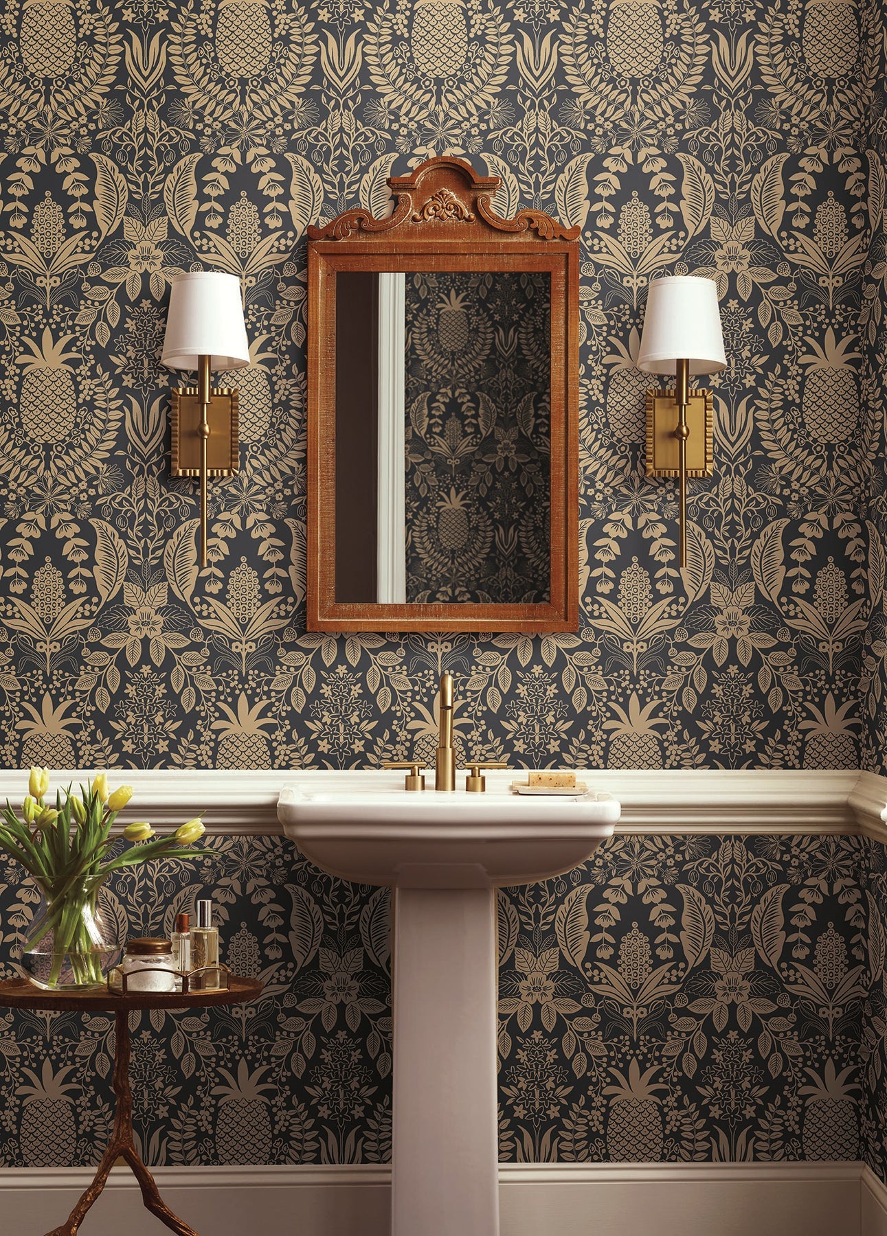 pineapple-damask-wallpaper-black-gold-york-wallcoverings-rf7483