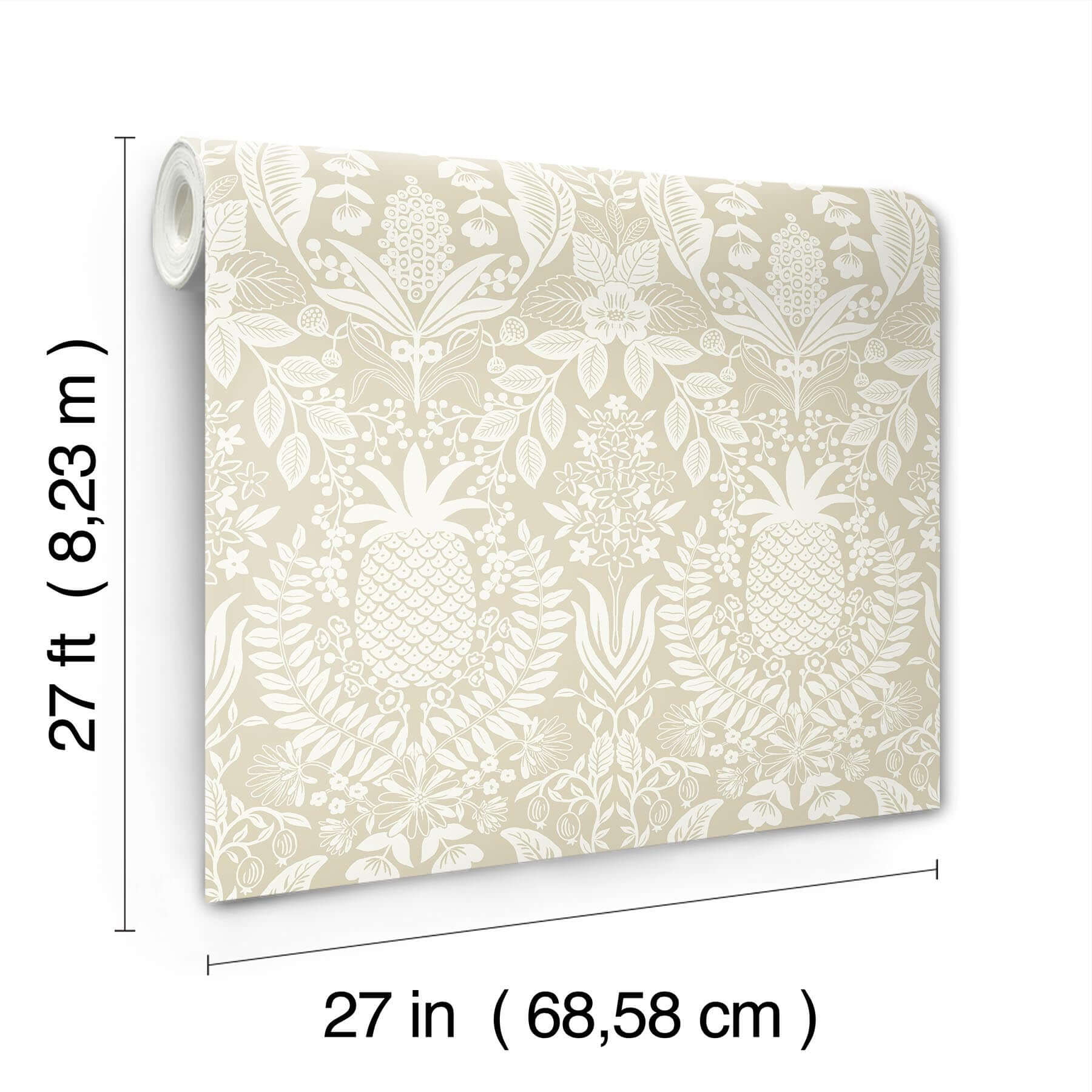 pineapple-damask-wallpaper-linen-york-wallcoverings-rf7485 - York Wallcoverings Wallpaper