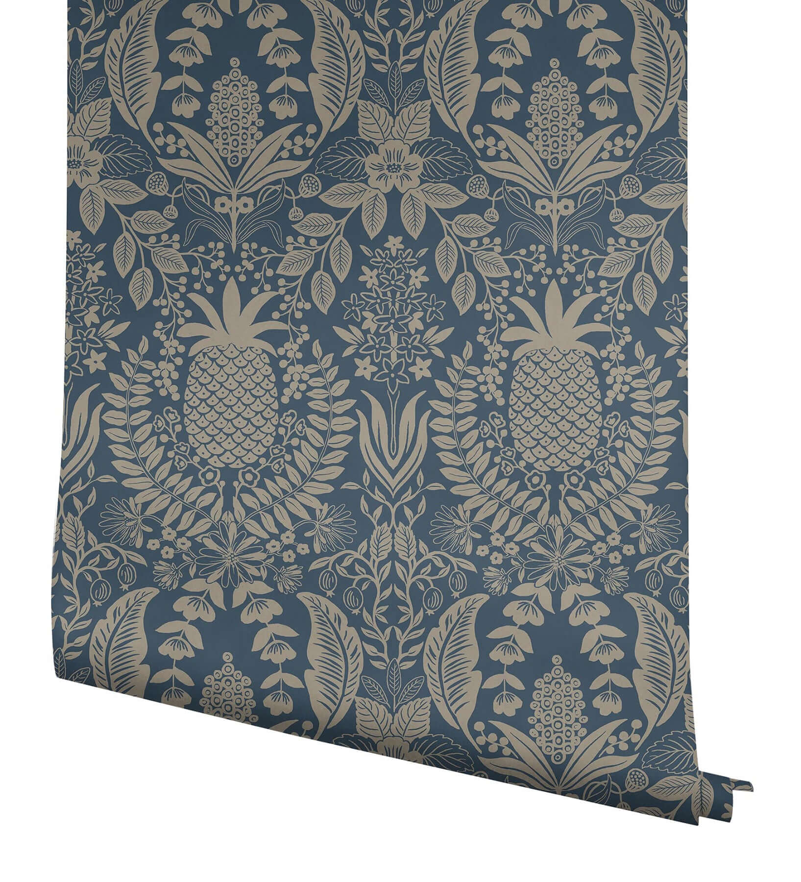 pineapple-damask-navy-wallpaper-york-wallcoverings-rf7486 - York Wallpaper Wallpaper