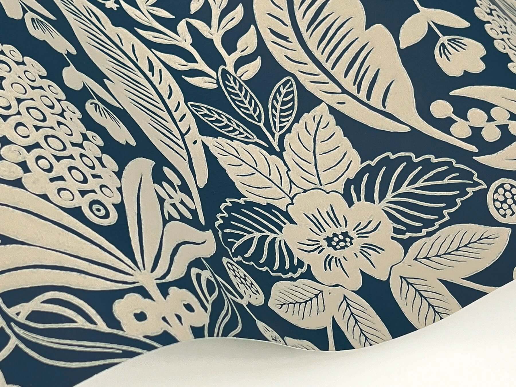 pineapple-damask-navy-wallpaper-york-wallcoverings-rf7486 - York Wallpaper Wallpaper