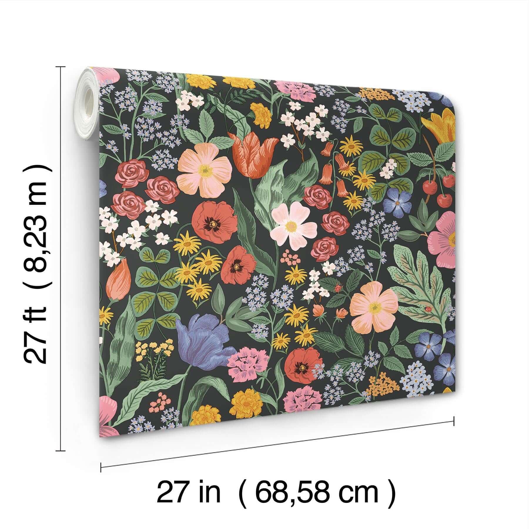 blossom-wallpaper-black-york-wallcoverings-rf7491 - York Wallcoverings Wallpaper