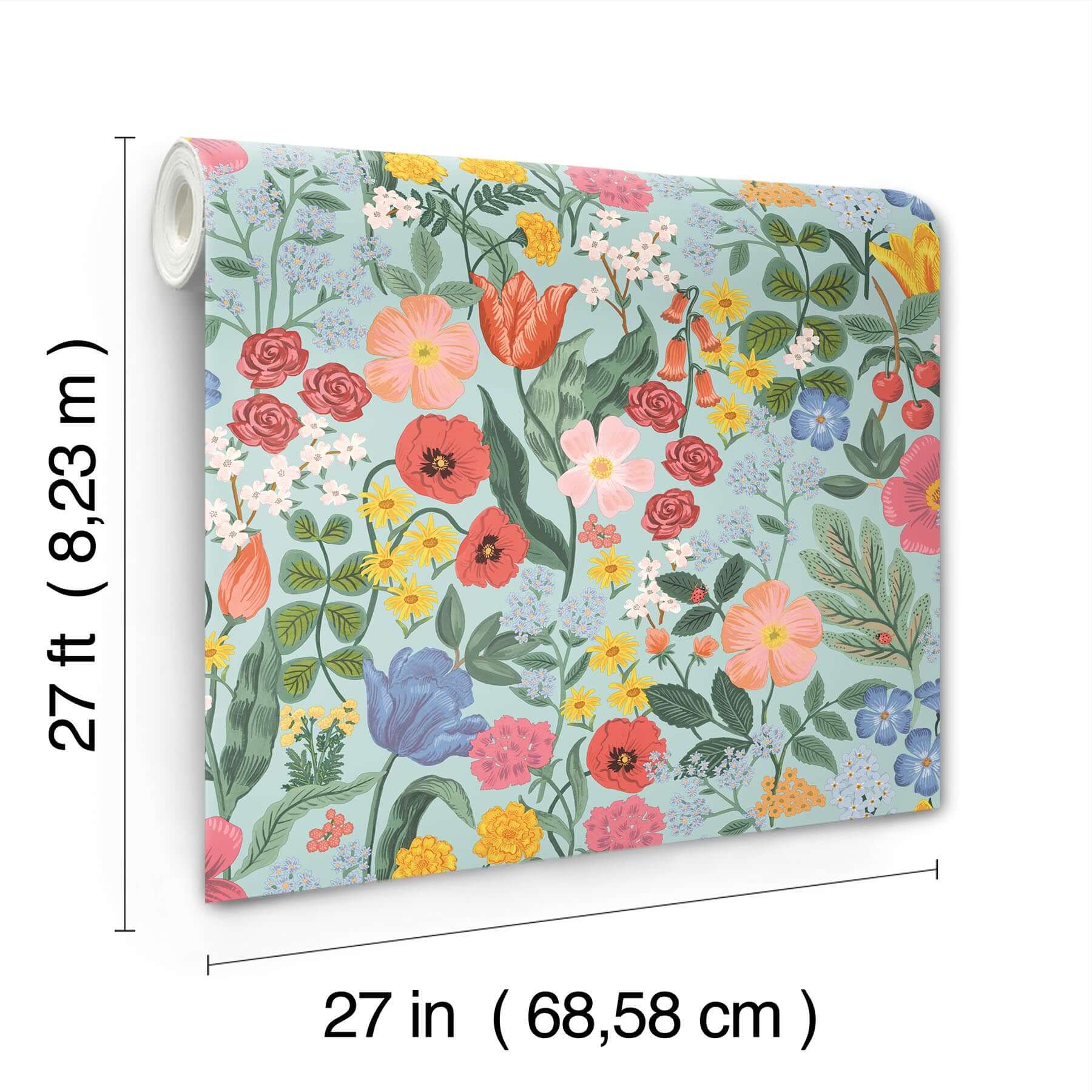 blossom-wallpaper-light-blue-york-wallcoverings-rf7493 - York Wallcoverings Wallpaper