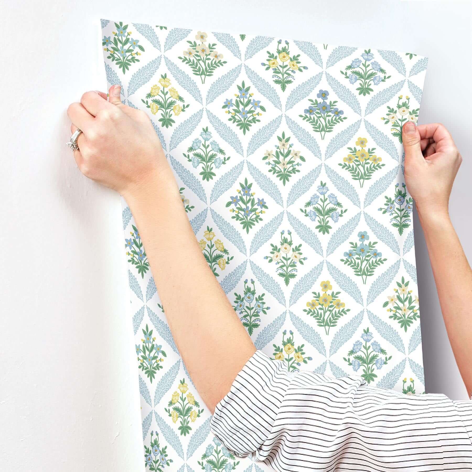 estee-garden-wallpaper-blue-multi-york-wallcoverings-rf7514 - York Wallcoverings Wallpaper