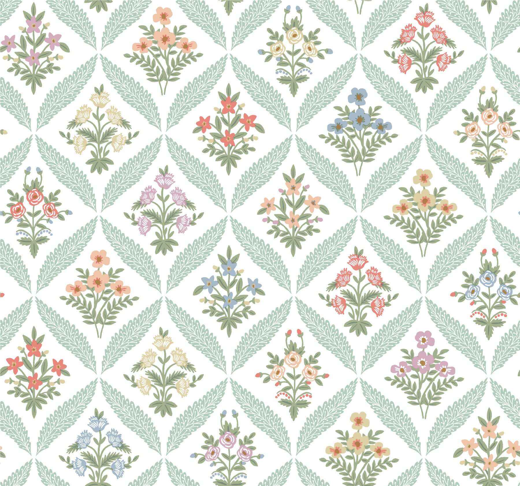Estee Garden Pastel Wallpaper - York Wallcoverings - RF7512