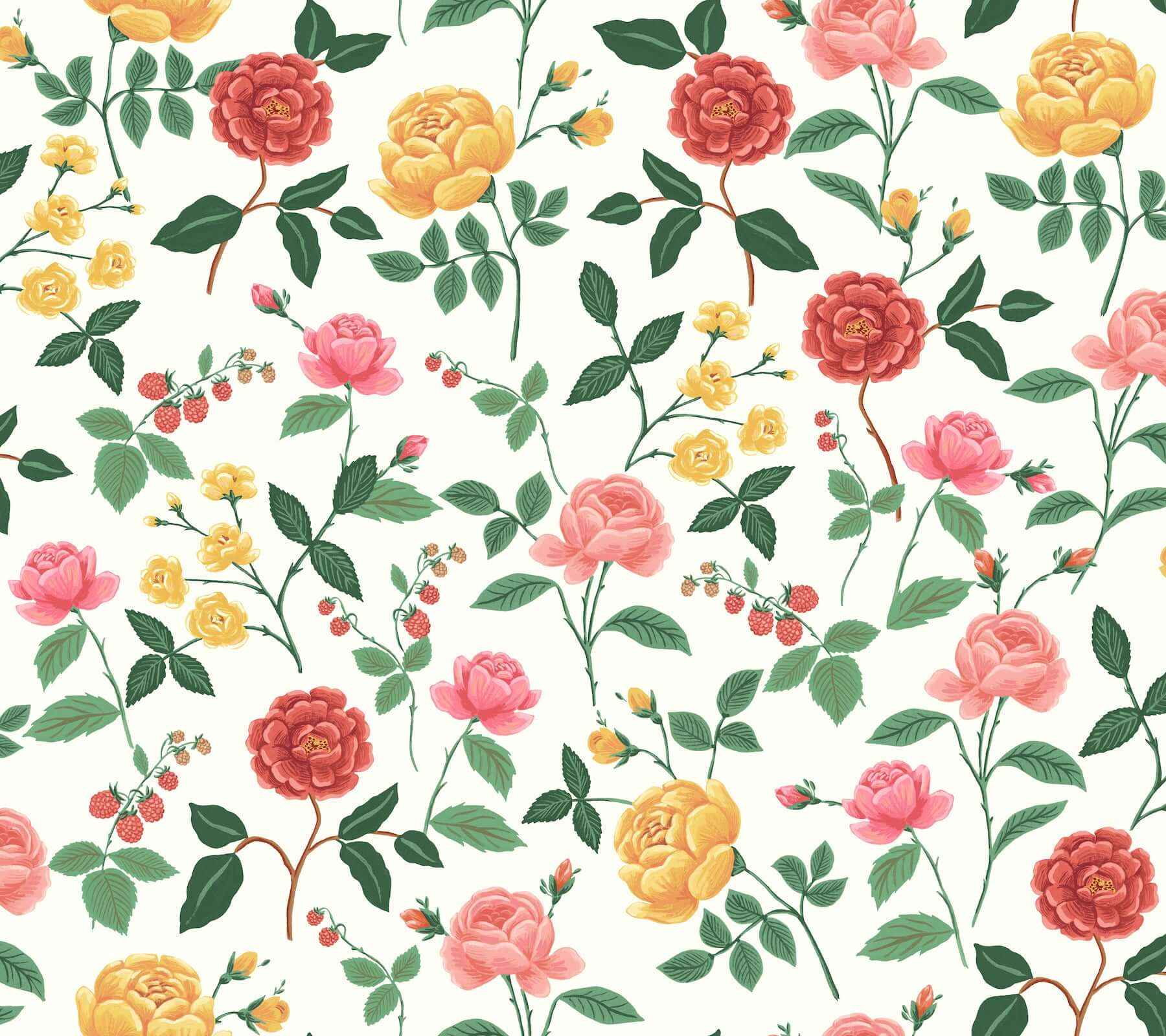 Roses Blush Wallpaper - York Wallcoverings - RF7546 - York Wallcoverings Wallpaper
