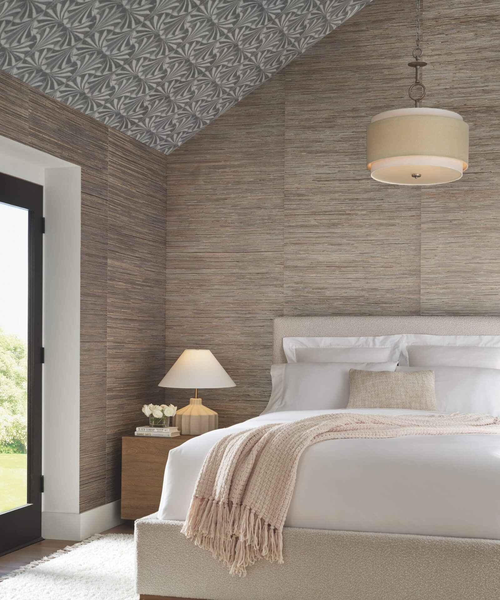 Bamboo Taupe Hemp Blend Wallpaper - York Wallcoverings - NT6102 - York Wallcoverings Wallpaper
