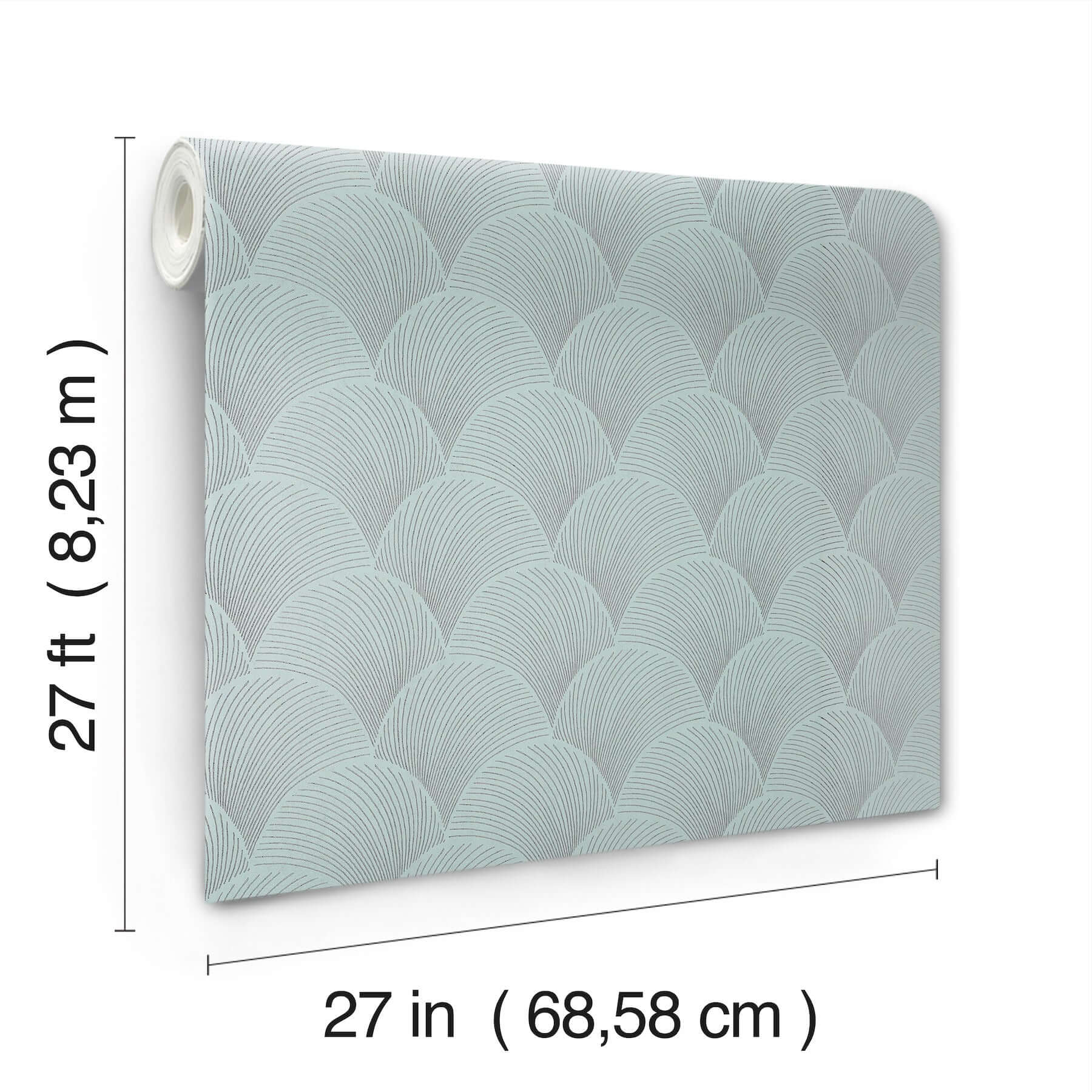 metallic-scallop-wallpaper-blue-pearl-york-wallcoverings-nt6108 - York Wallcoverings Wallpaper