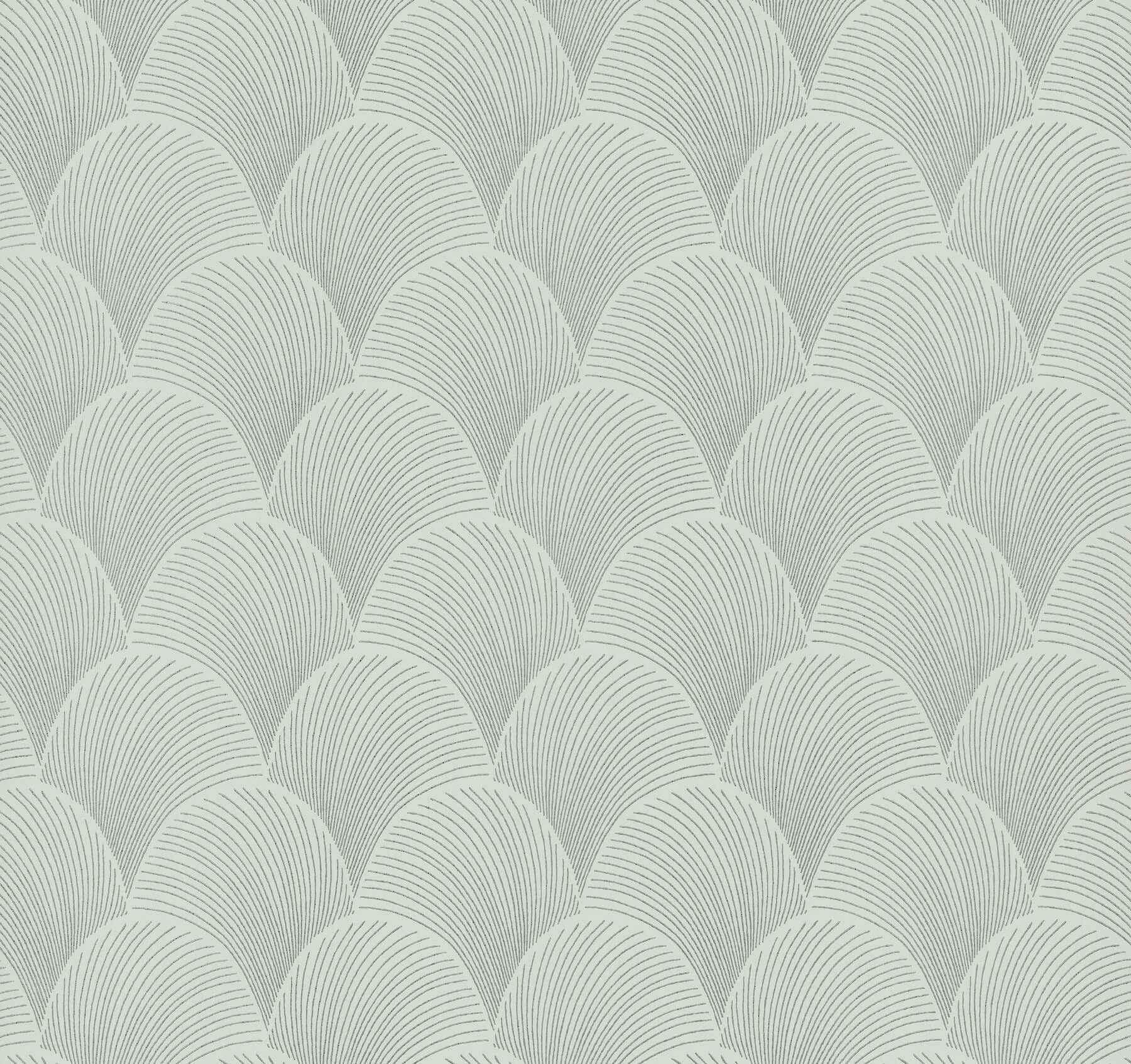 Metallic Light Green Scallop Wallpaper - York Wallcoverings - NT6106 - York Wallcoverings Wallpaper