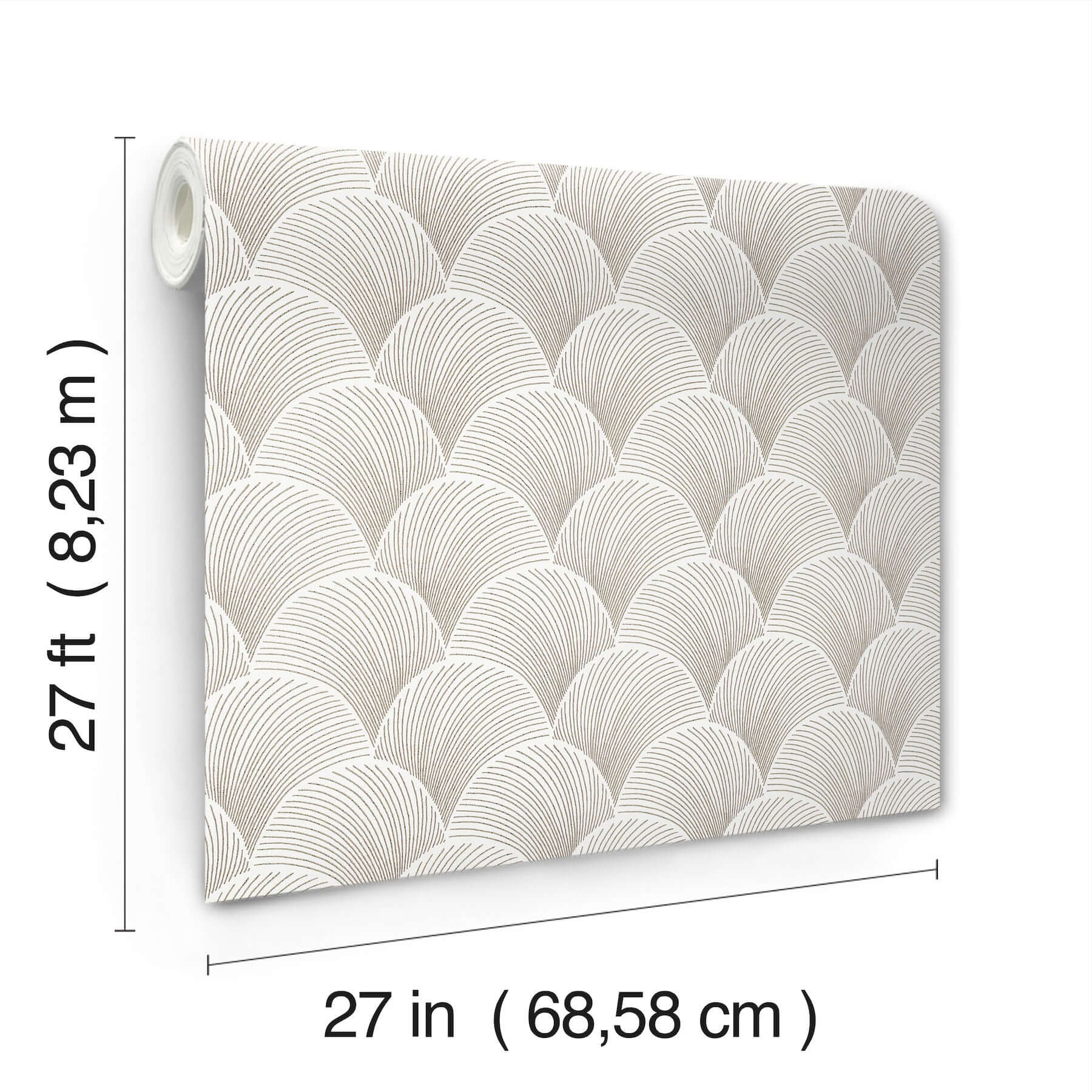 metallic-scallop-wallpaper-white-york-wallcoverings-nt6109 - York Wallcoverings Wallpaper