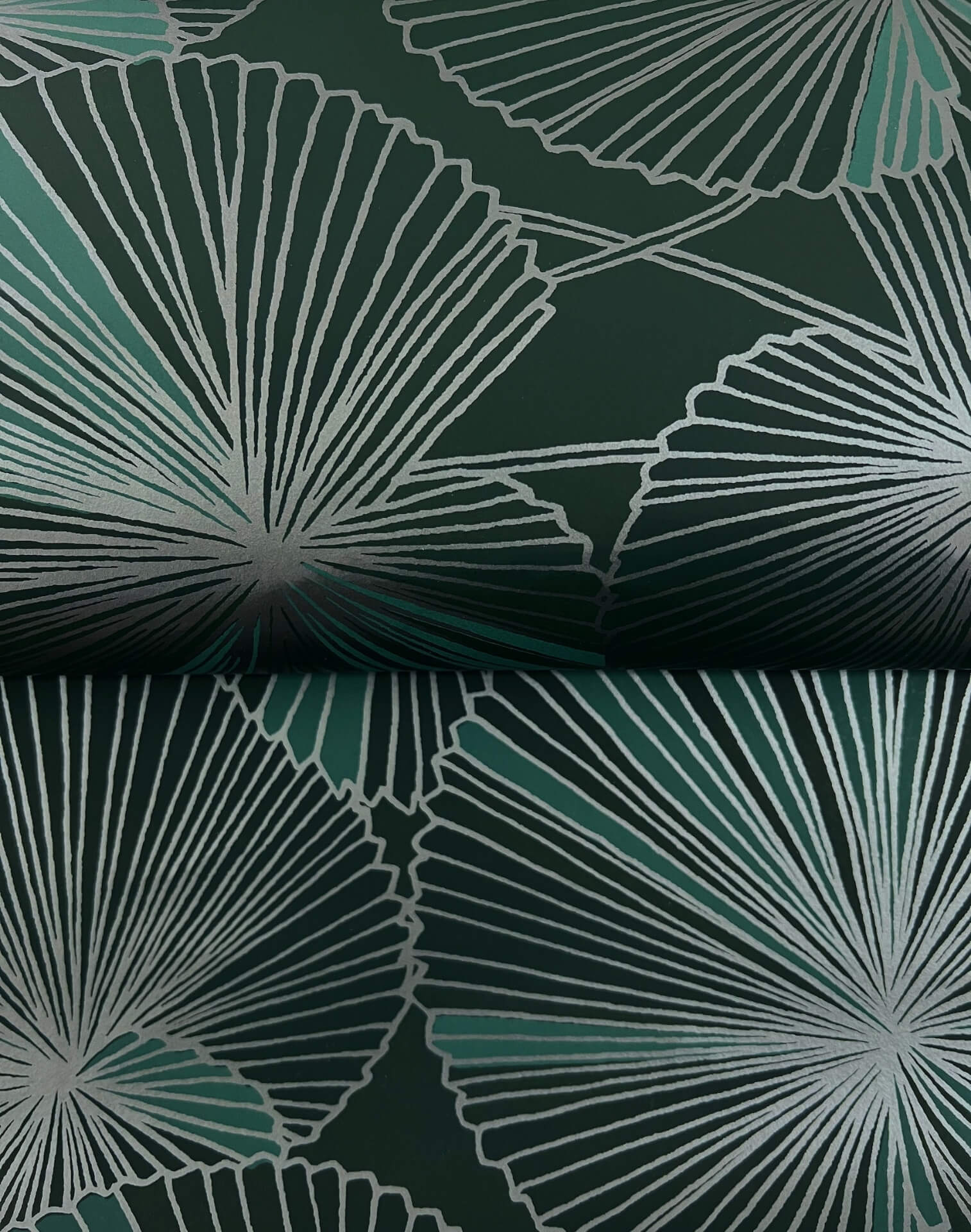 layered-lily-pads-wallpaper-deep-green-york-wallcoverings-nt6111 - York Wallcoverings Wallpaper