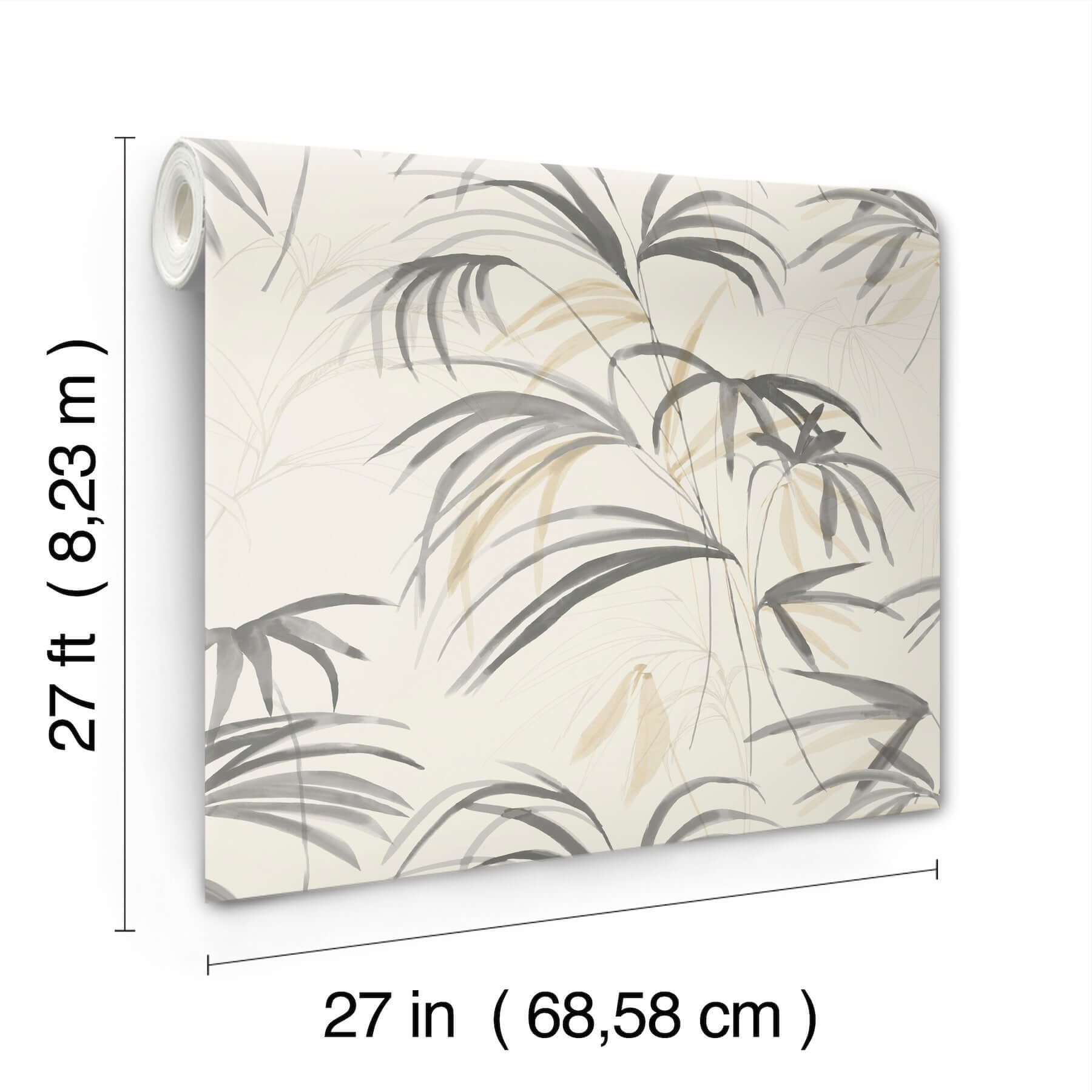 inky-palms-wallpaper-warm-neutral-york-wallcoverings-nt6125 - York Wallcoverings Wallpaper