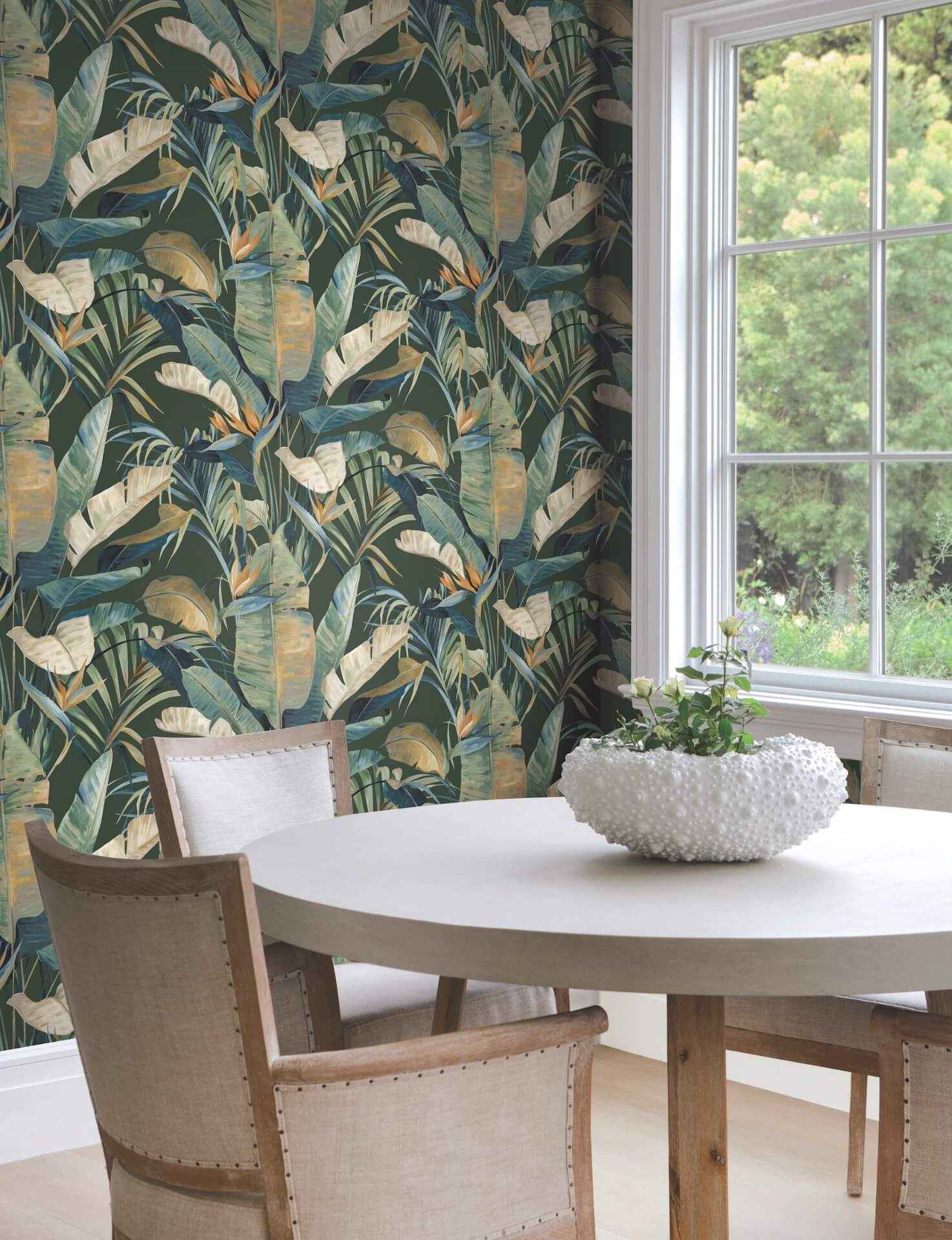 Tropical Green Cabana Wallpaper - York Wallcoverings - NT6136 - York Wallcoverings Wallpaper