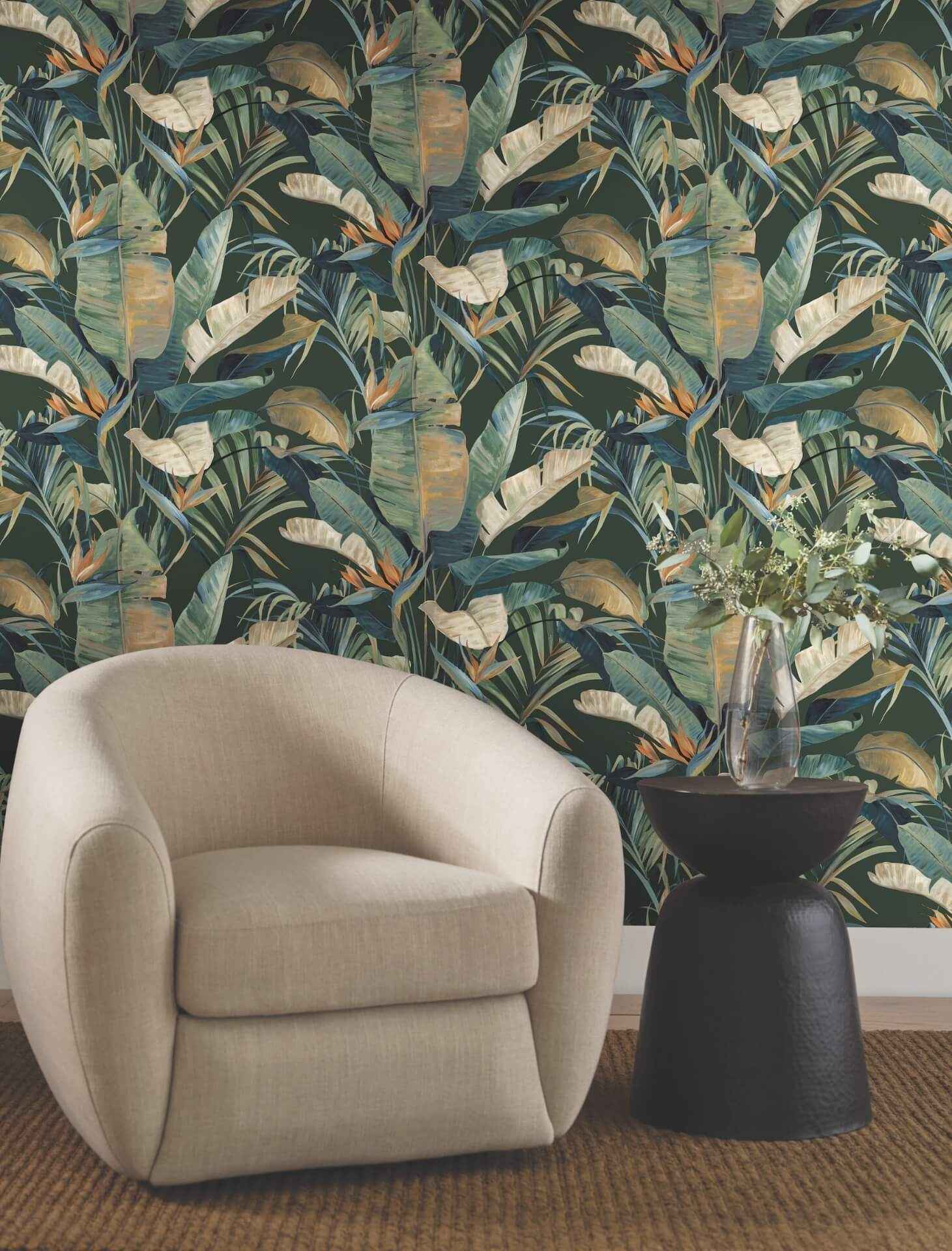 Tropical Green Cabana Wallpaper - York Wallcoverings - NT6136 - York Wallcoverings Wallpaper