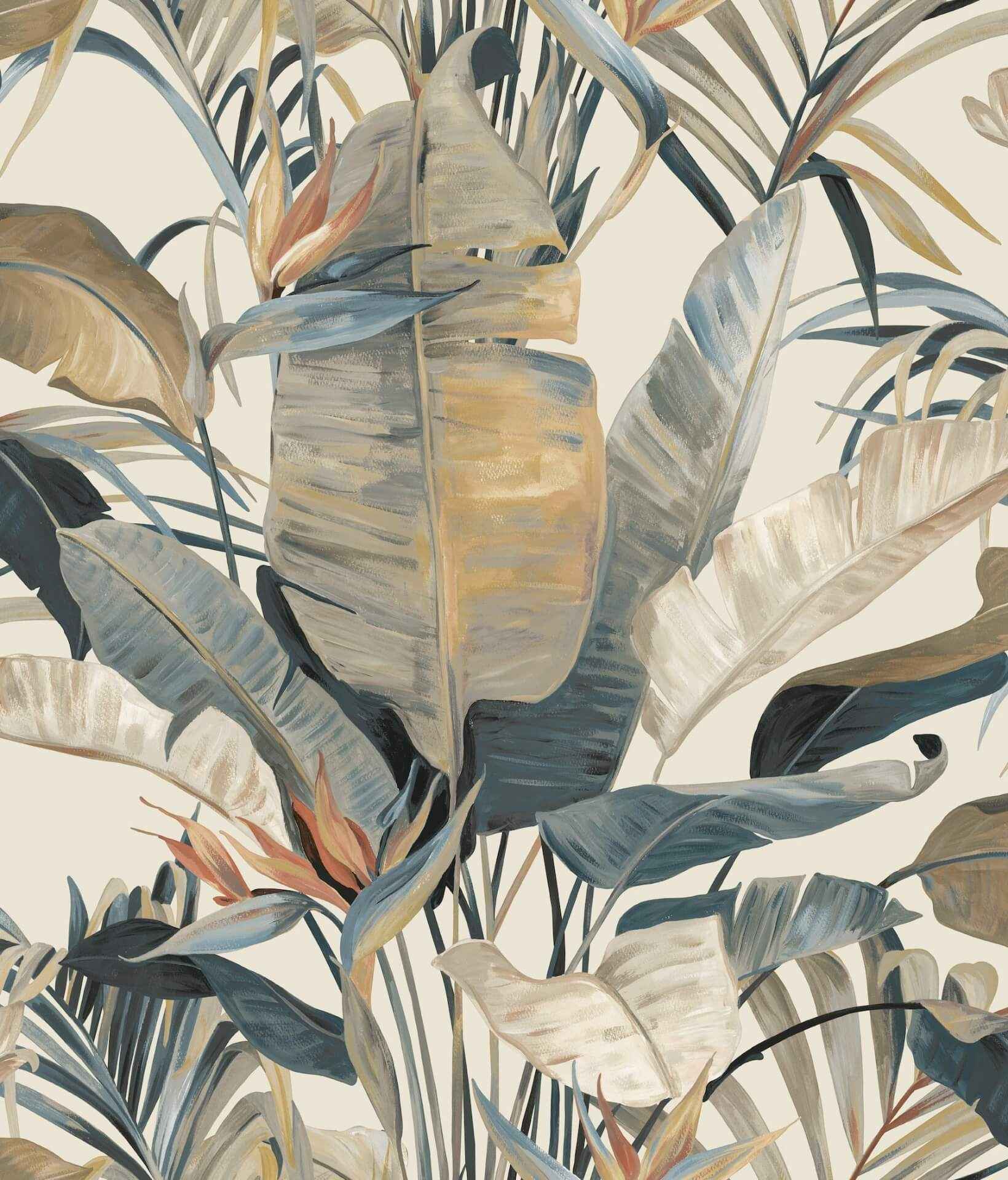 Tropical Plush Neutral Cabana Wallpaper - York Wallcoverings - NT6133 - York Wallcoverings Wallpaper