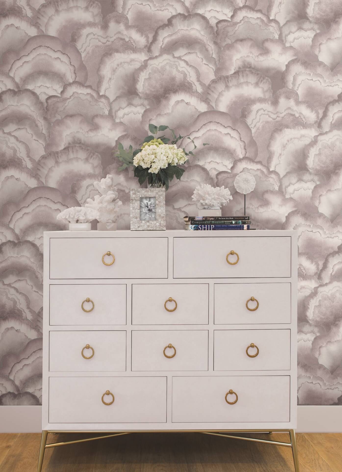 abalone-lavender-fans-wallpaper-york-wallcoverings-nt6185 - York Wallpaper Wallpaper