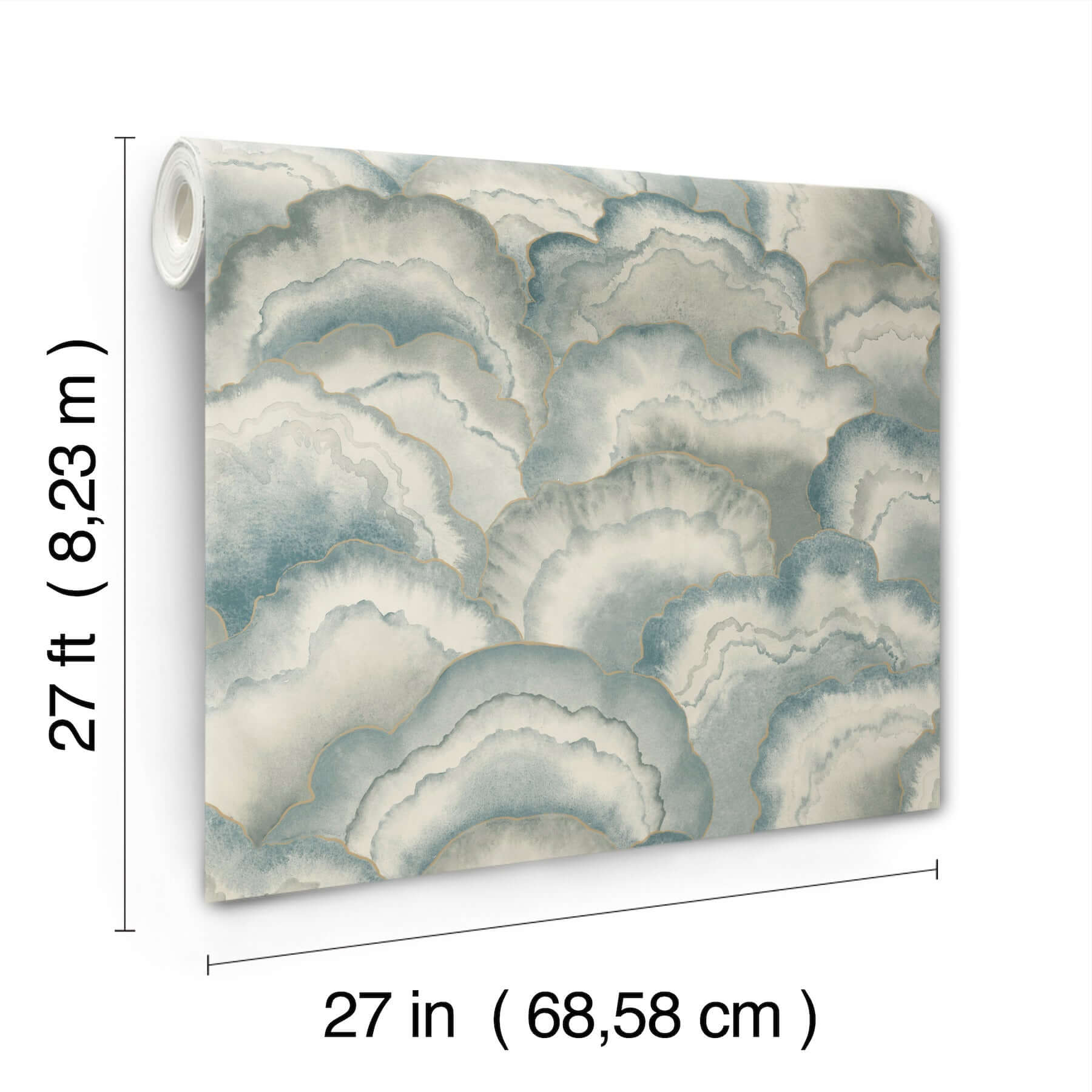 abalone-fans-wallpaper-mist-york-wallcoverings-nt6184 - York Wallcoverings Wallpaper